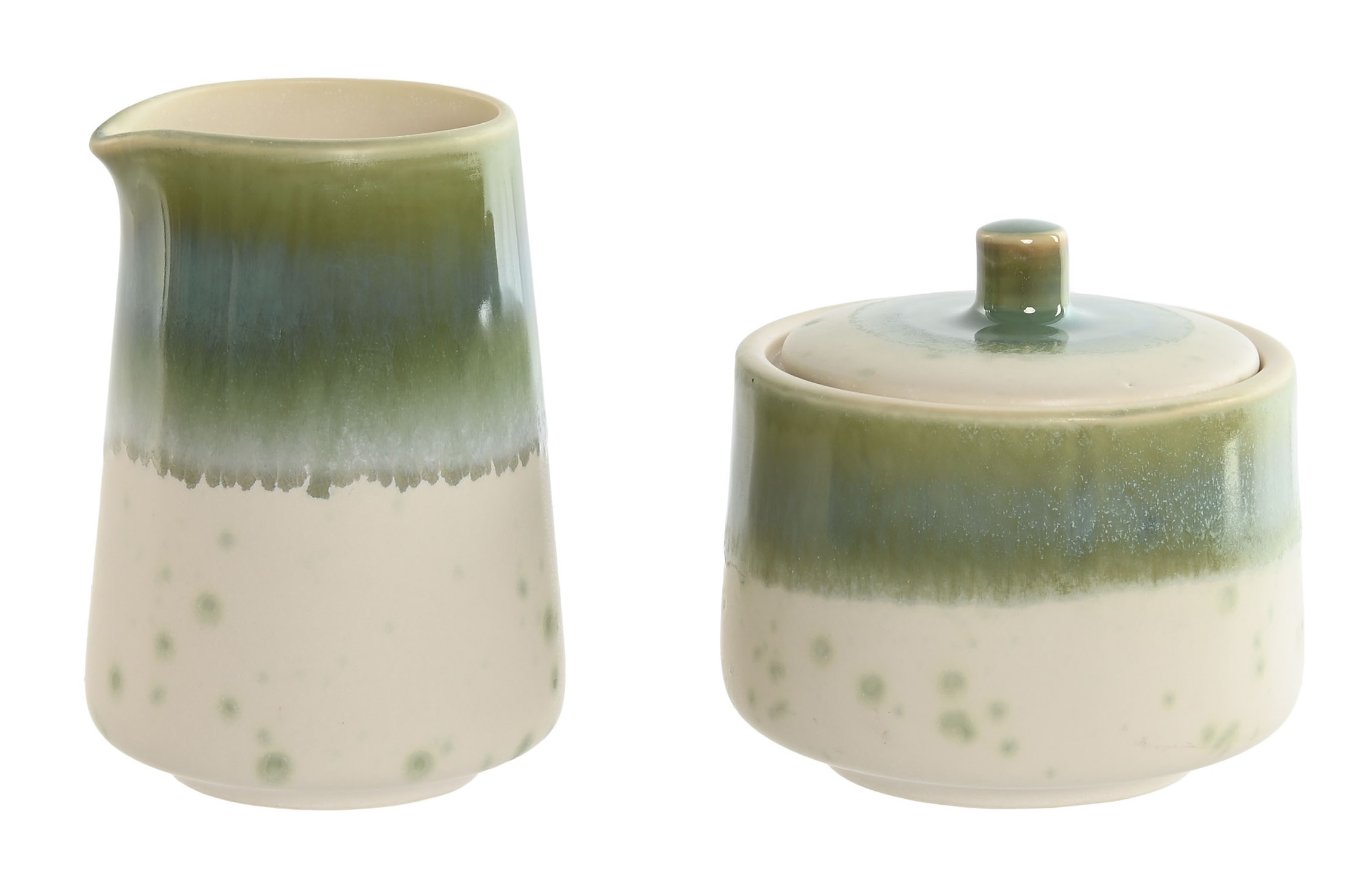 AZUCARERO SET 2 PORCELANA 9X9X8,4 250ML LECHERA