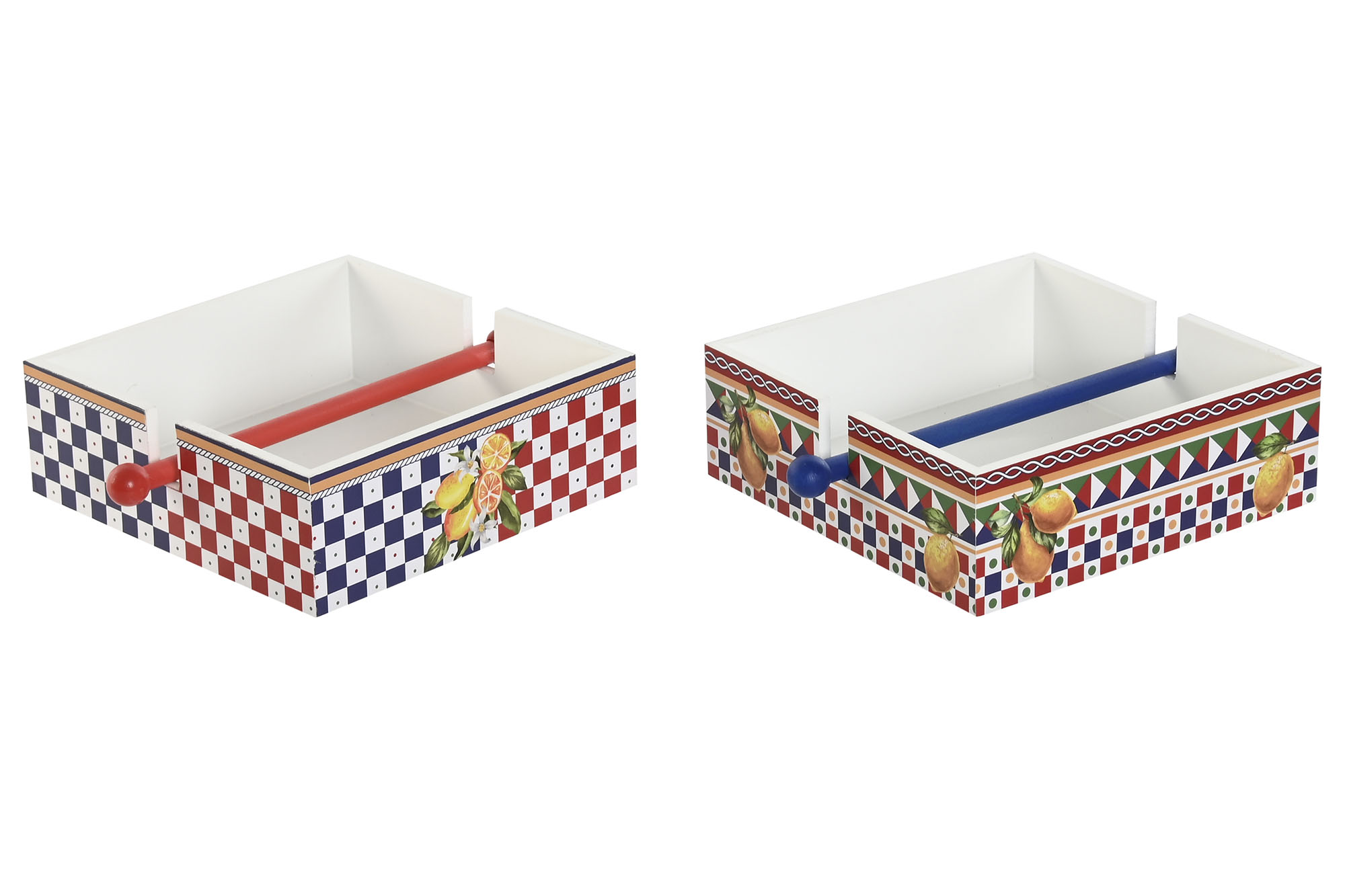 SERVILLETERO MDF METAL 18X18X4 LIMONES 2 SURT.