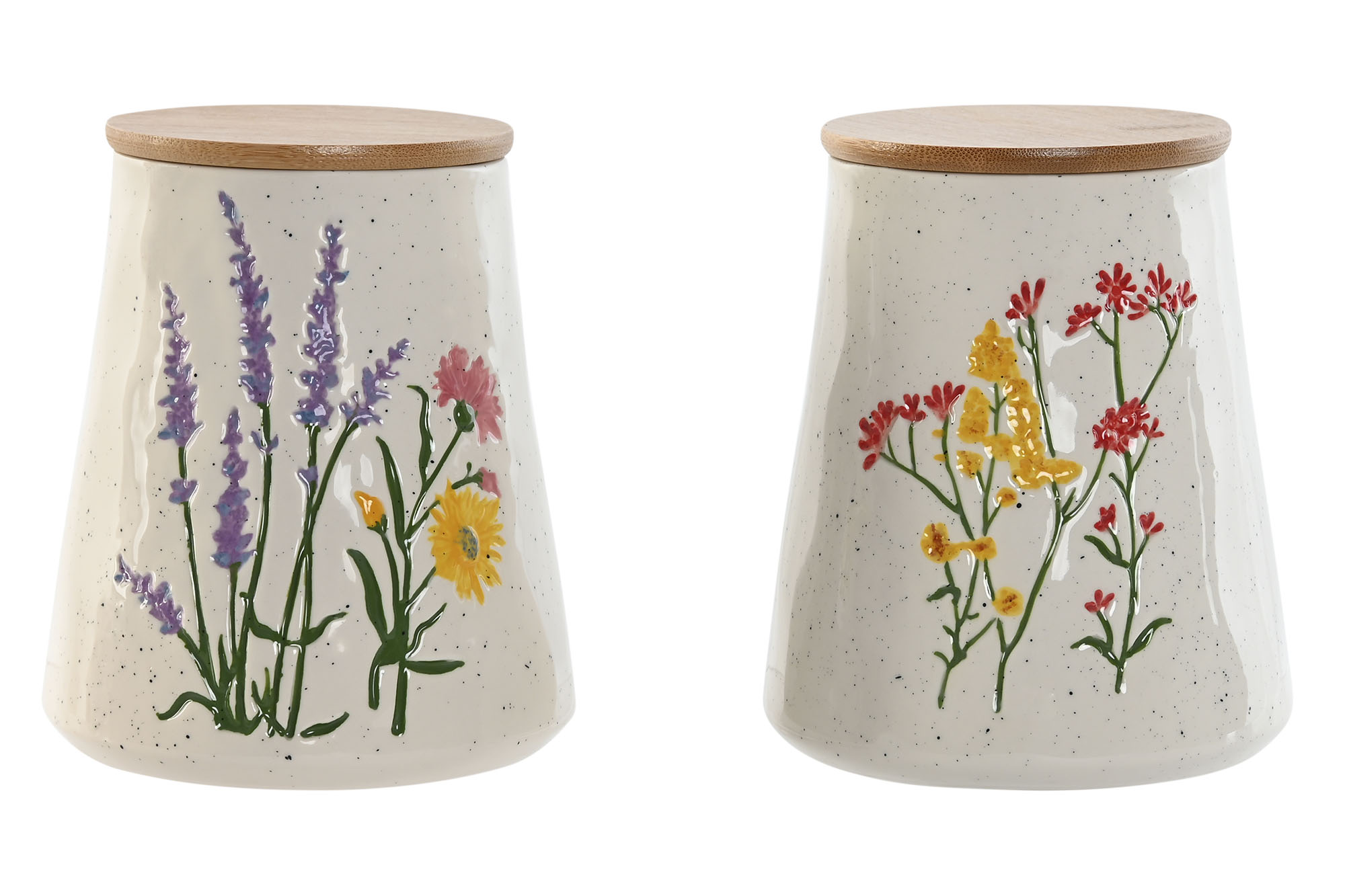 BOTE PORCELANA 12,6X12,6X14,7 900ml FLORES 2 SURT.