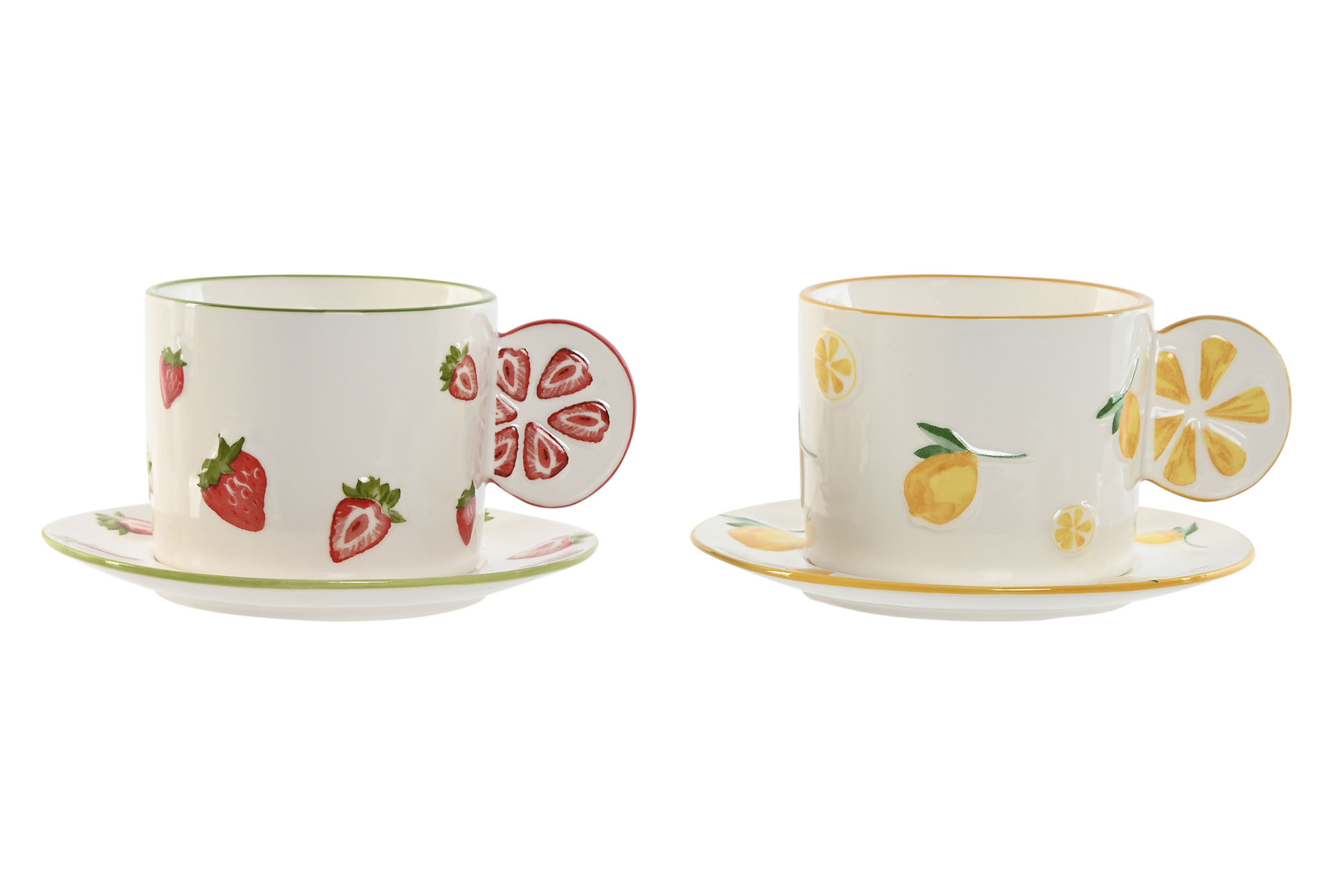 TAZA SET PLATO PORCELANA 15X14X7,4 210ml FRUTA 2 S