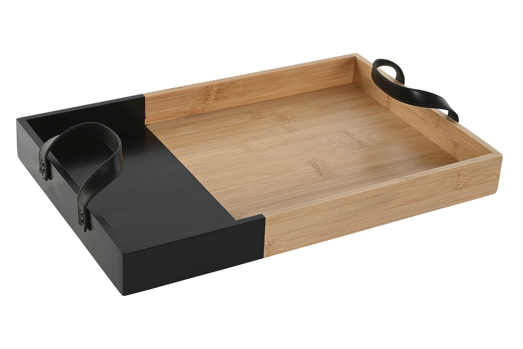 BANDEJA BAMBU PU 42X27X4,5 NEGRO