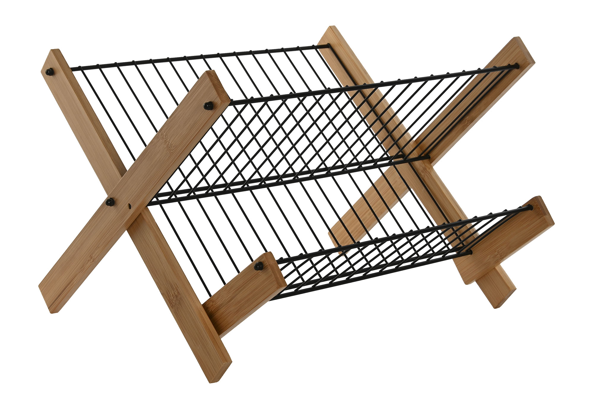 ESCURREPLATOS BAMBU METAL 39,5X38X27 NEGRO