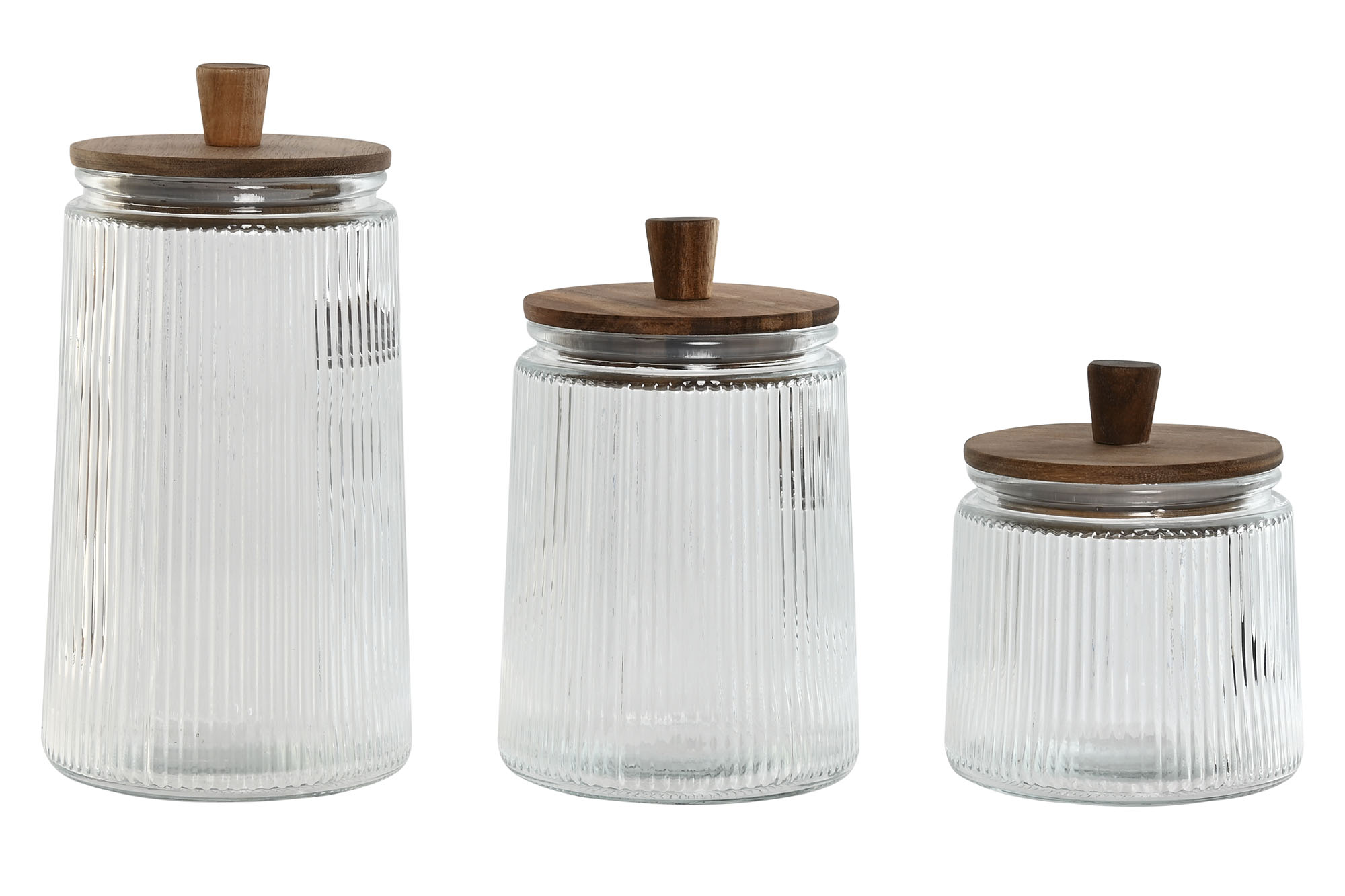 BOTE SET 3 CRISTAL ACACIA 12,7X12,7X24 1,8L/1,3