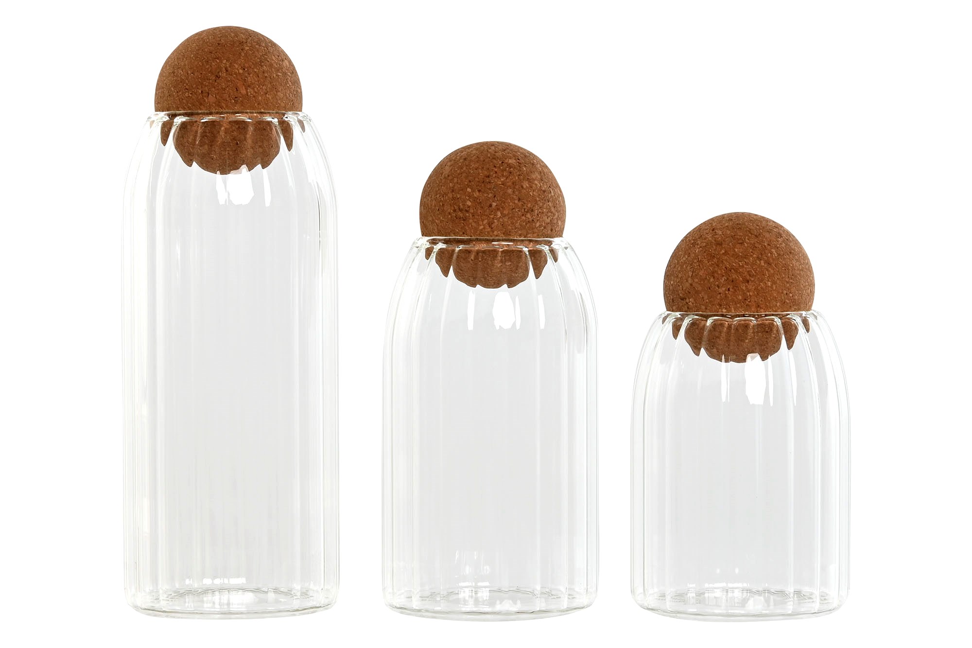 BOTE SET 3 BOROSILICATO 8,8X8,8X23,5 1L/700ML/500M
