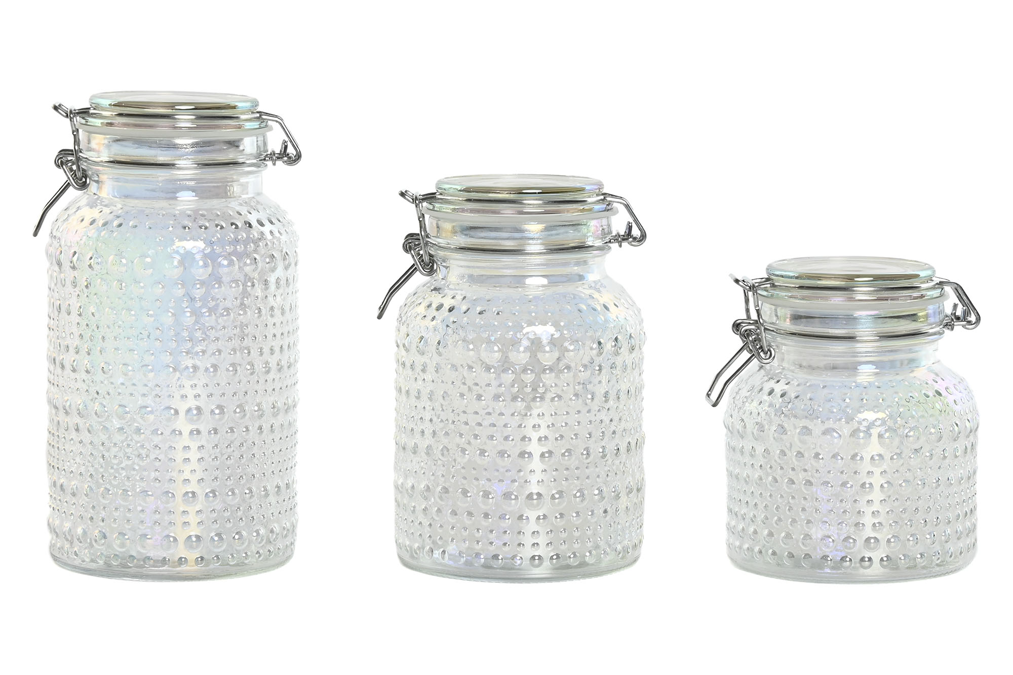 BOTE SET 3 CRISTAL METAL 11X11X21 1,2L/950ML/660ML