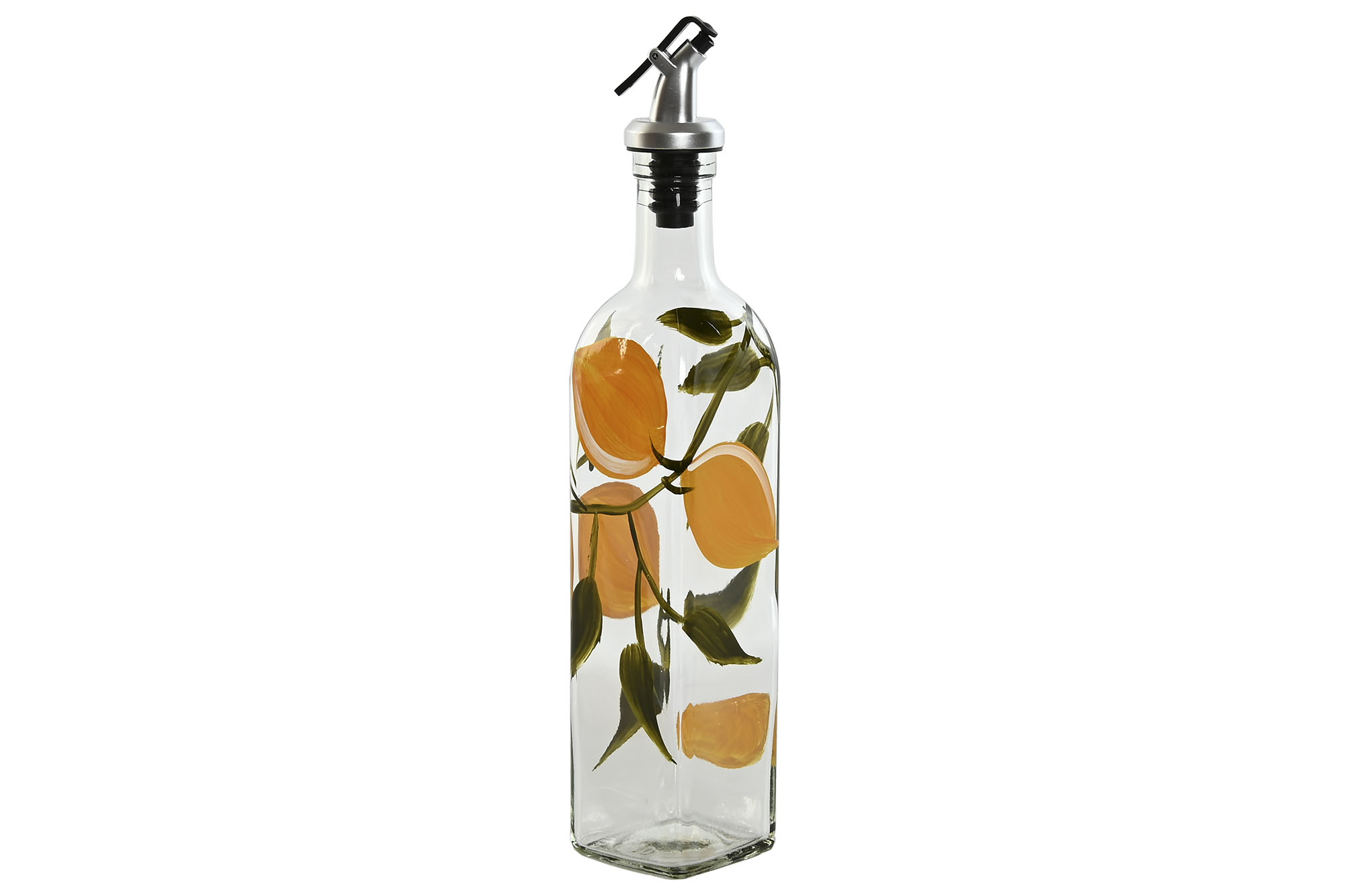 ACEITERA VINAGRERA CRISTAL 6X6X30,5 500ML LIMONES