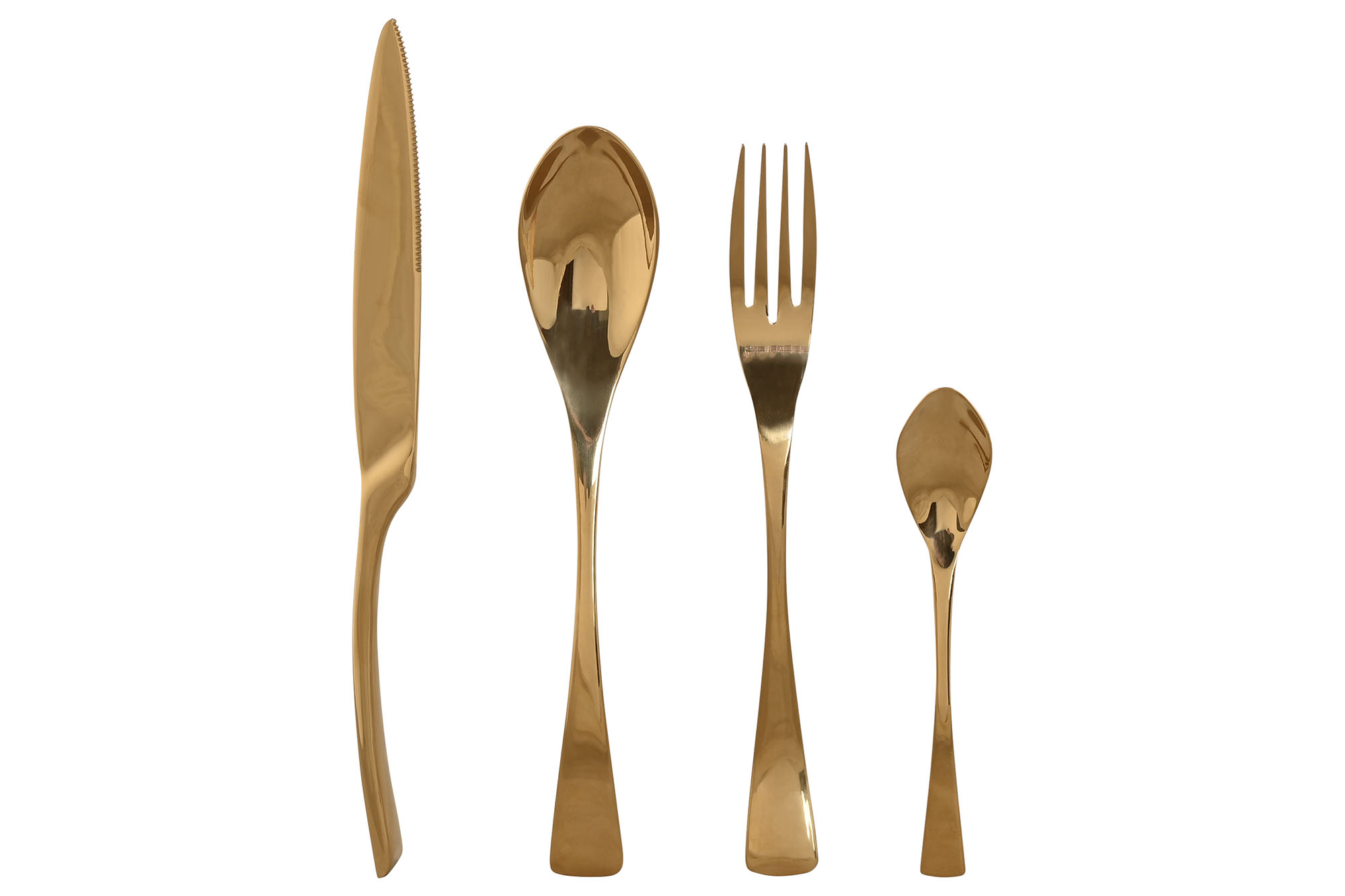 CUBERTERIA SET 16 INOX 2X1,5X25,5 2MM DORADO