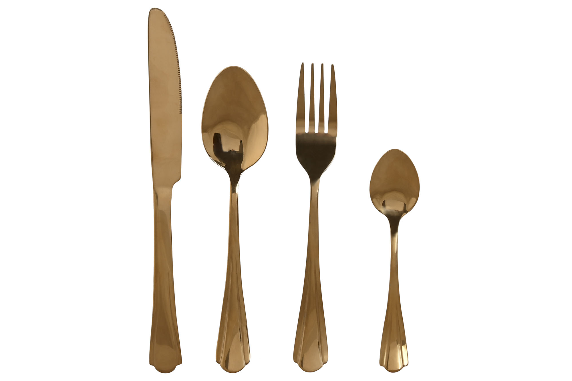 CUBERTERIA SET 16 INOX 2X0,4X24 2MM DORADO