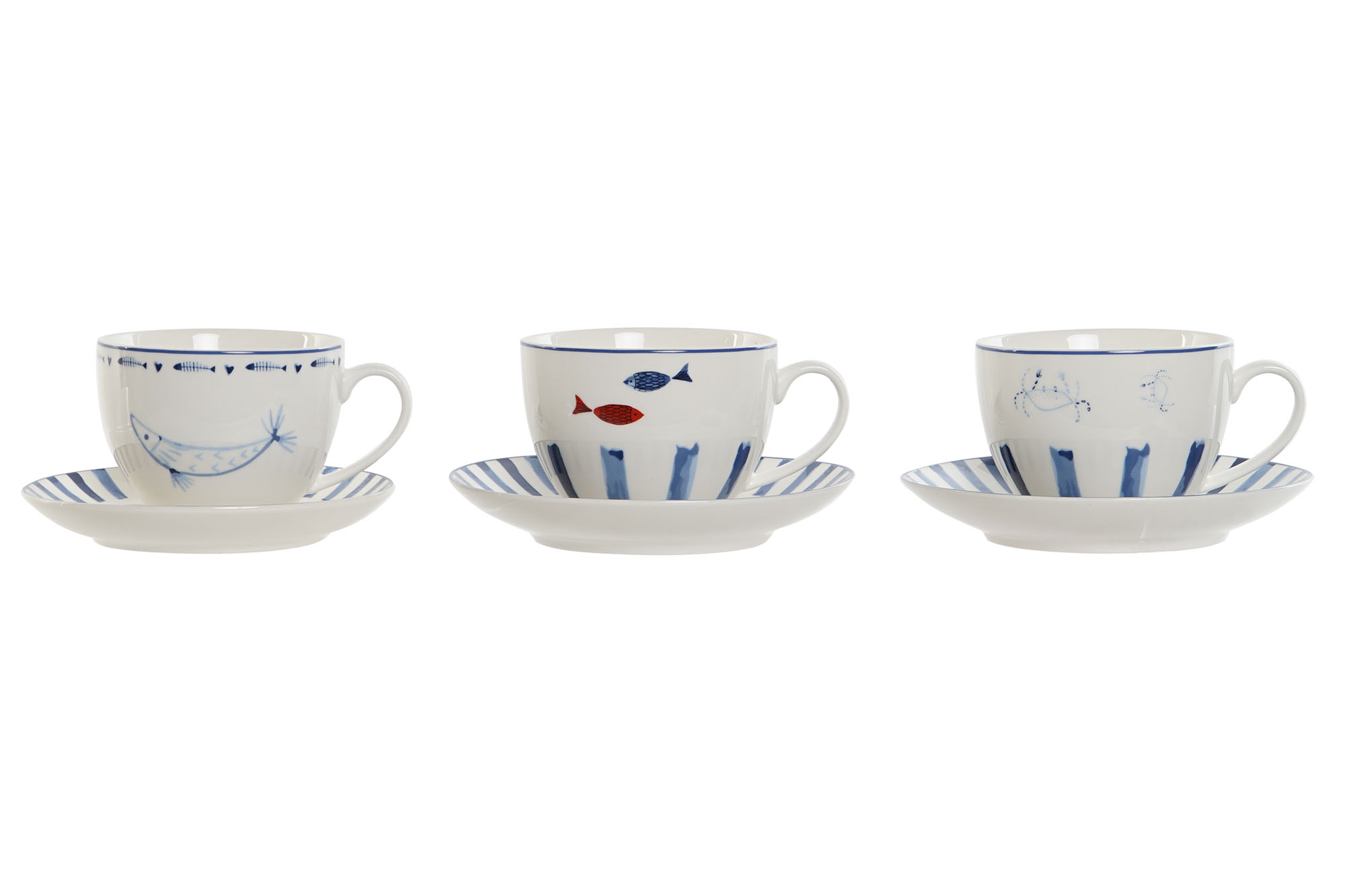 TAZA SET PLATO PORCELANA 12X9X7 220ML 3 SURT.