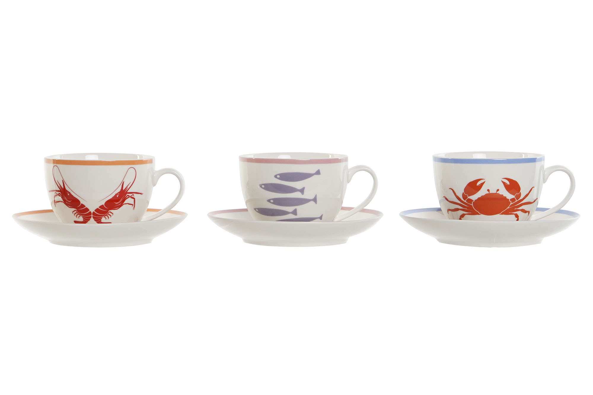 TAZA SET PLATO PORCELANA 12X9X7 220ML 3 SURT.