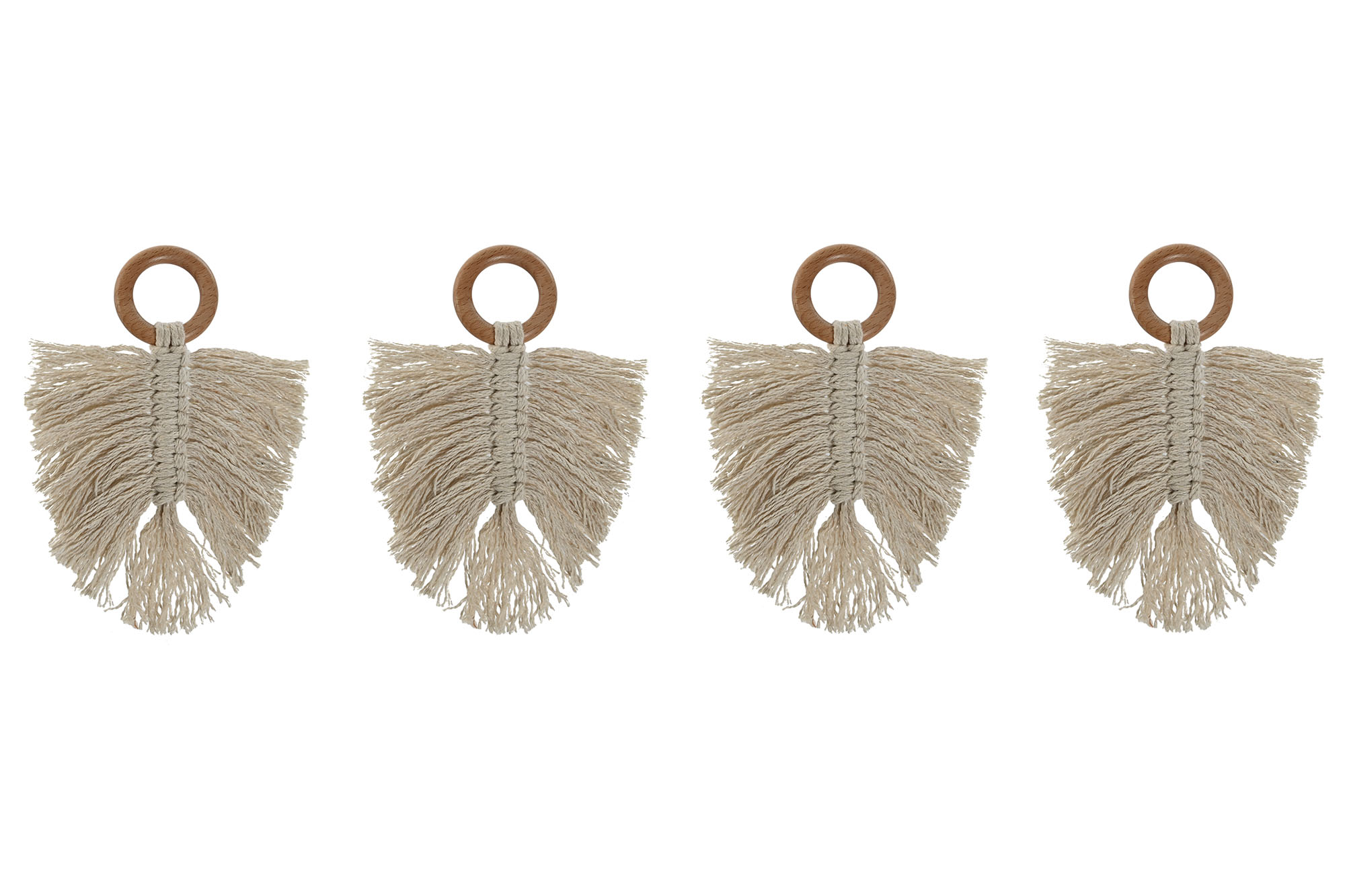 SERVILLETERO SET 4 MACRAME ACACIA 13X1X18 NATURAL