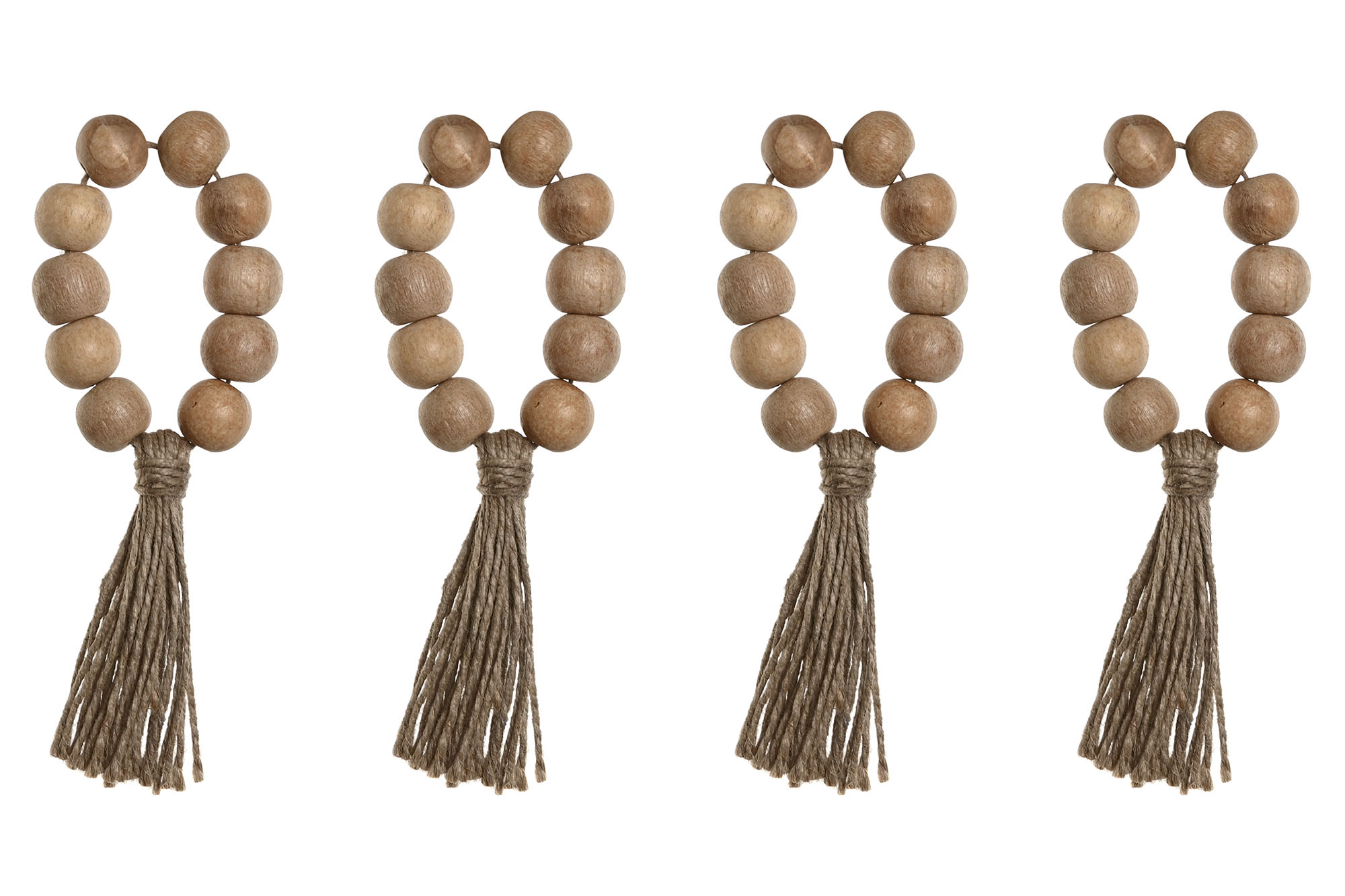 SERVILLETERO SET 4 ACACIA YUTE 7,5X2X7,5 BOLAS