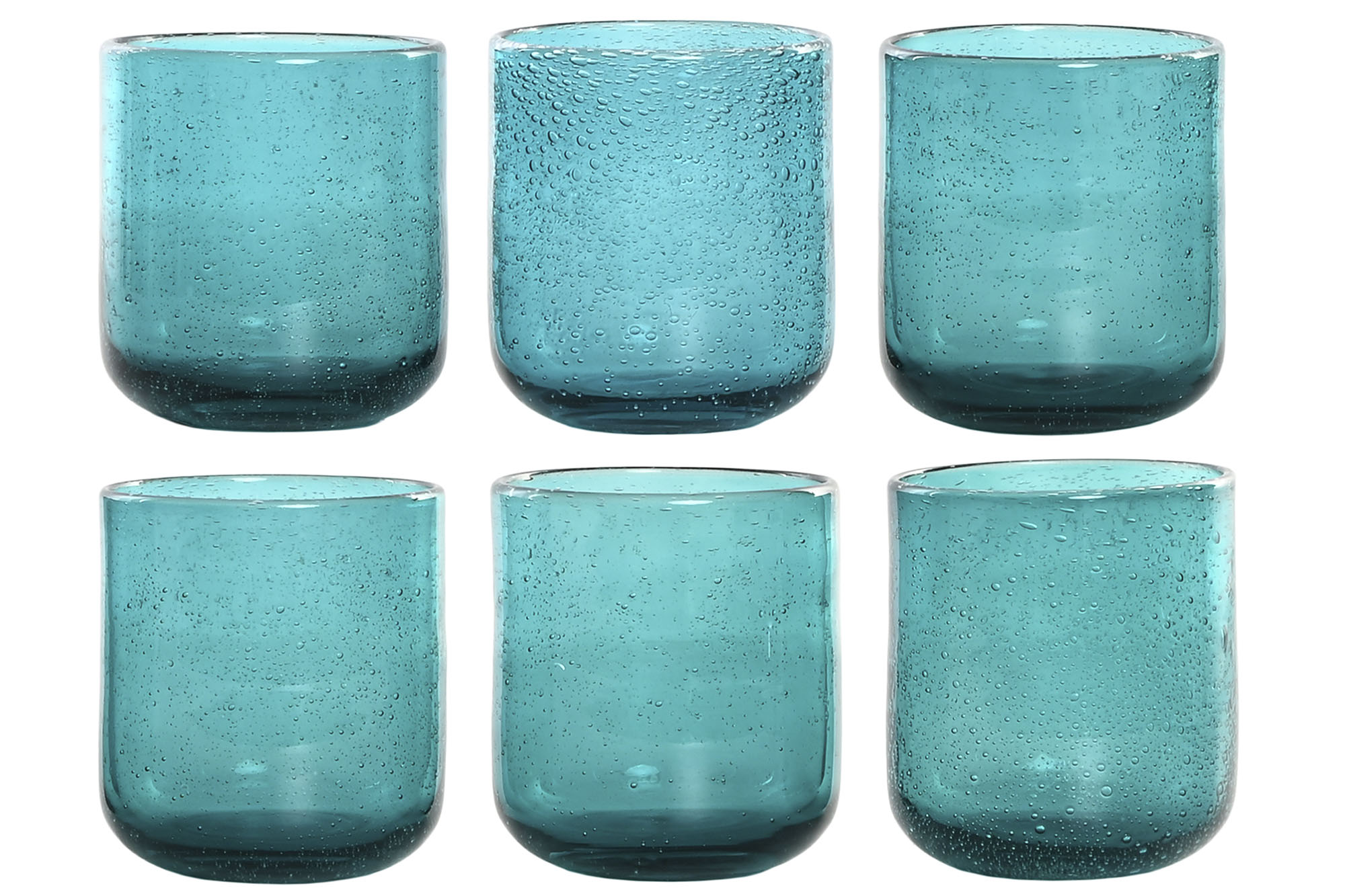 VASO SET 6 CRISTAL 8,3X8,3X9,3 320ML BURBUJAS