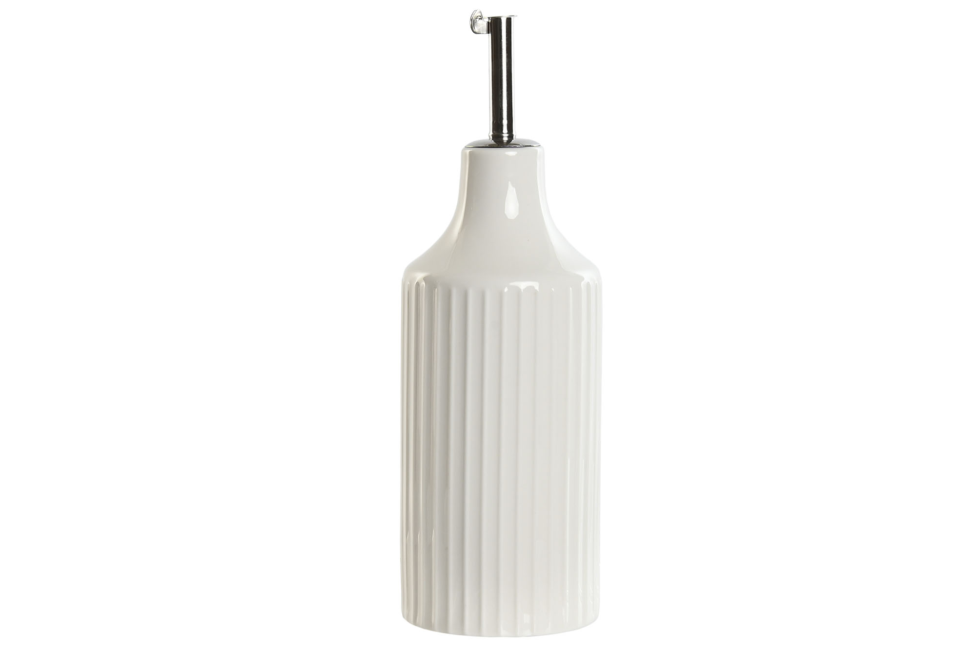 ACEITERA PORCELANA INOX 7X7X22 350ML BLANCO