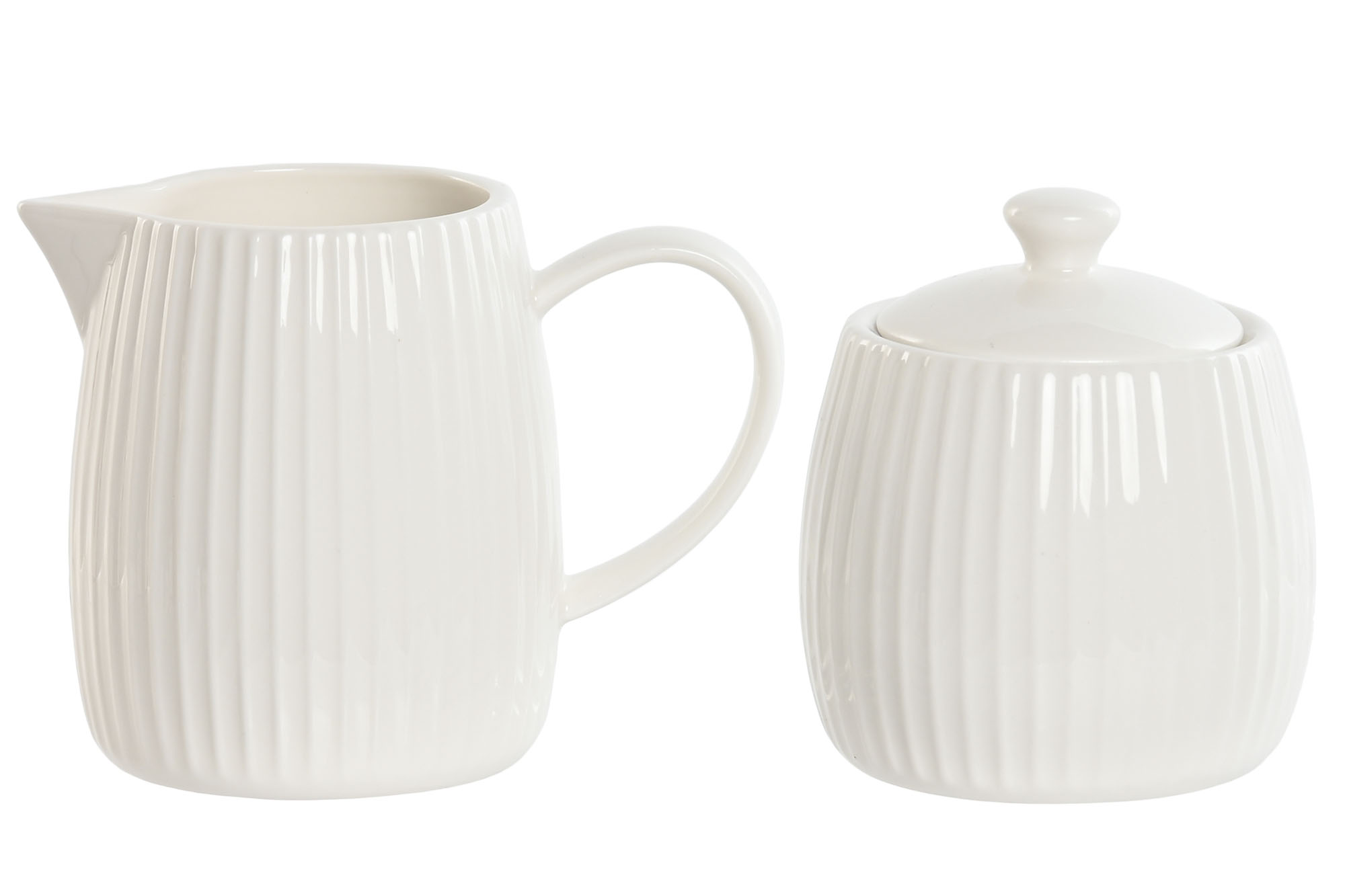 AZUCARERO SET 2 PORCELANA 12X7,6X9 250ML LECHERA