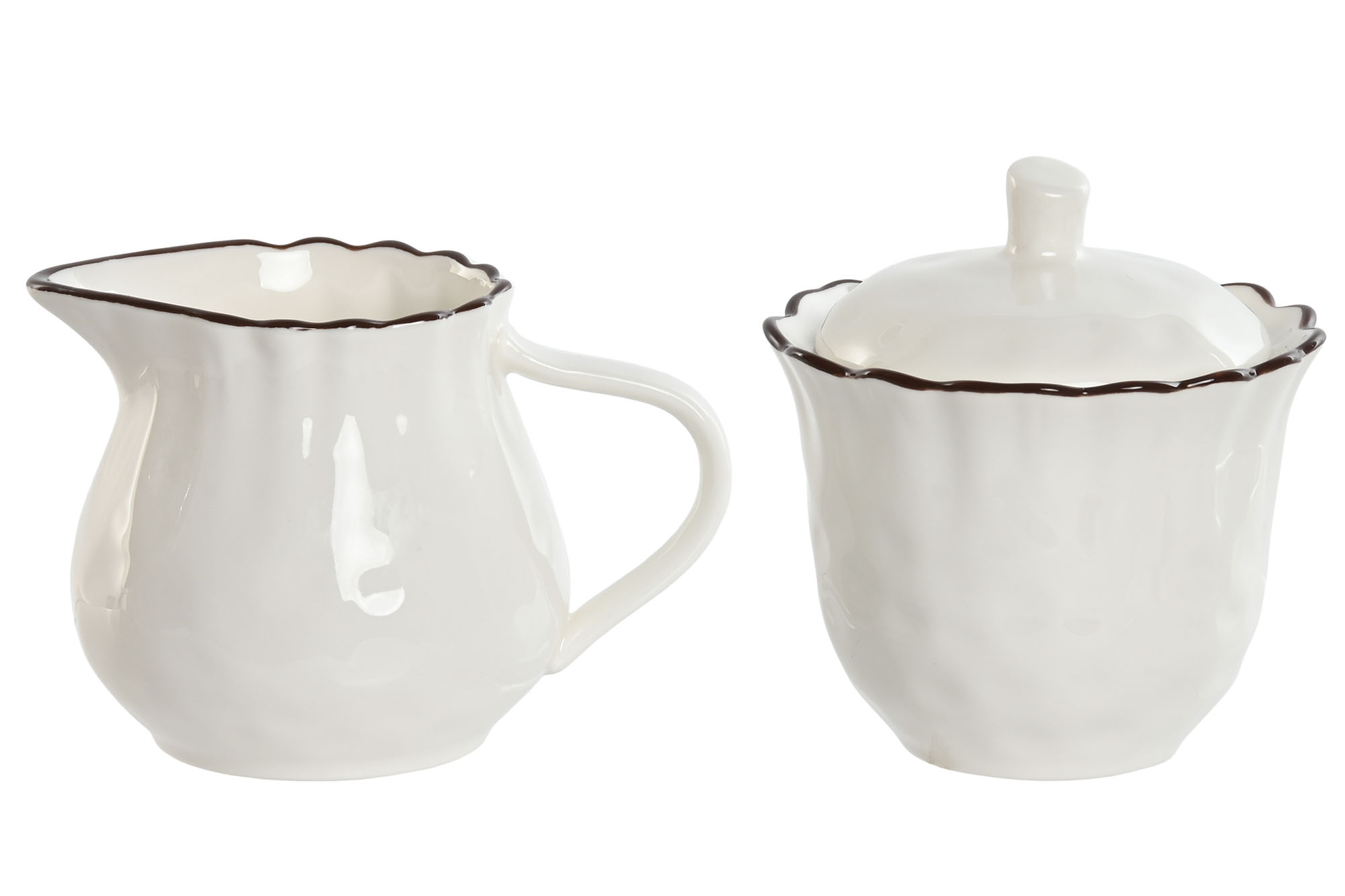 AZUCARERO SET 2 PORCELANA 12X8,4X8 250ML LECHERA
