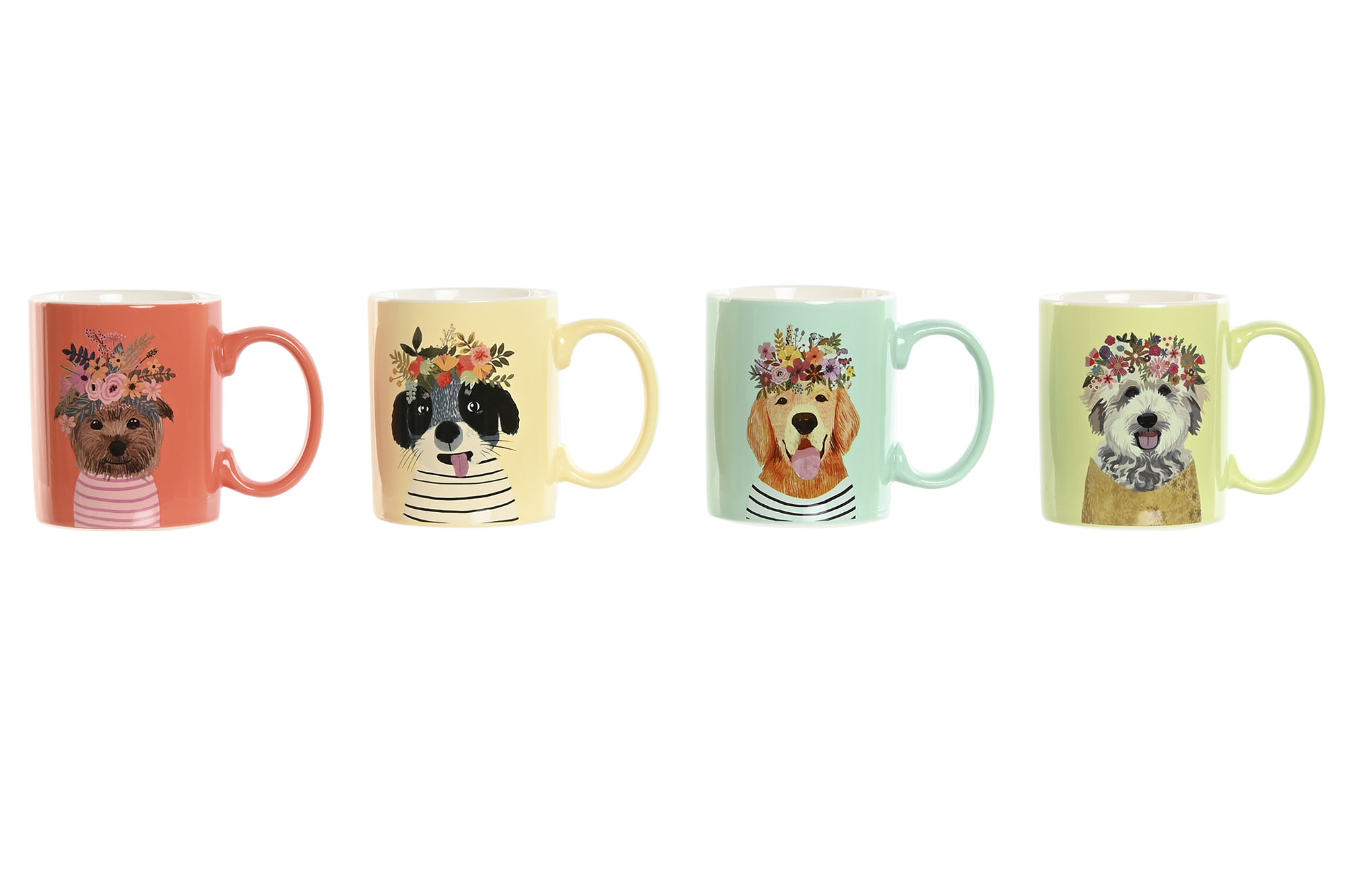MUG PORCELANA 12X8X9,5 360ML PERROS 4 SURT.