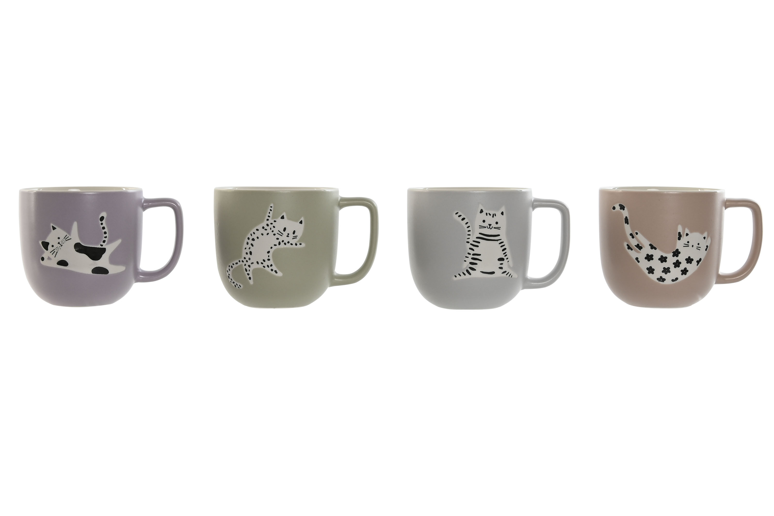 MUG PORCELANA 13X9,4X9,4 410ML GATOS 4 SURT.