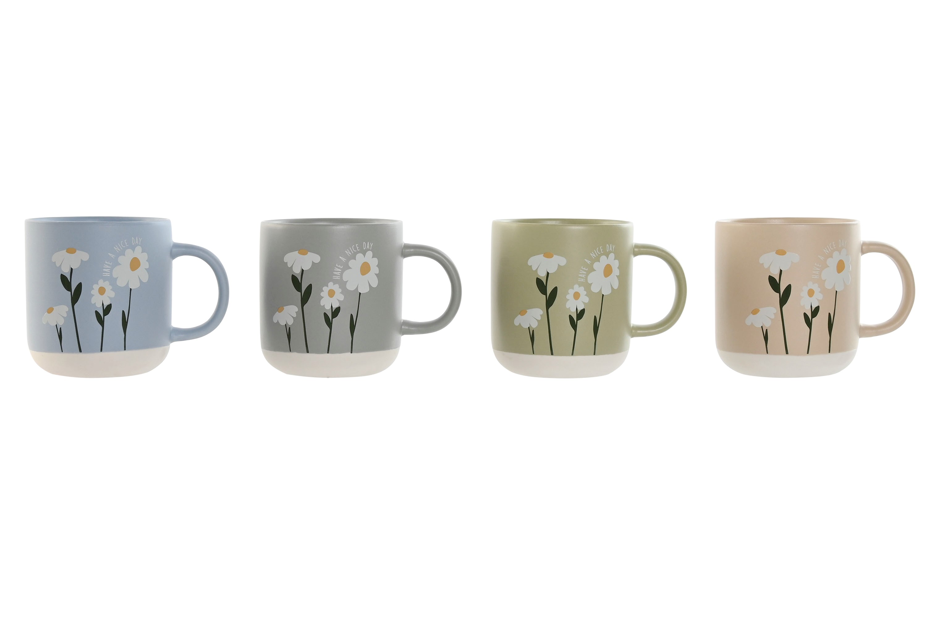 MUG PORCELANA 12X8,5X9,3 365ML MARGARITAS 4 SURT.