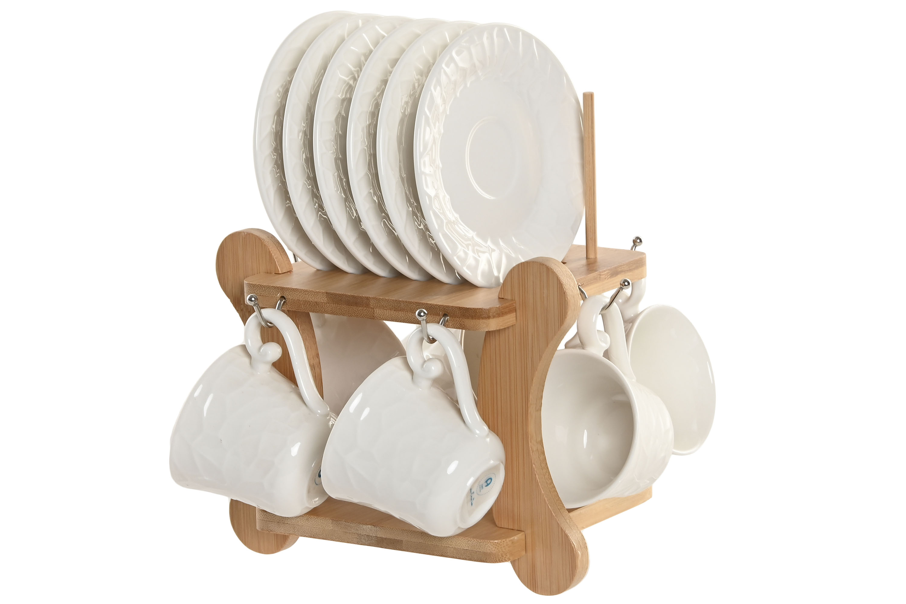 CAFE SET 6 PORCELANA BAMBU 22X20X25 90ML RELIEVE