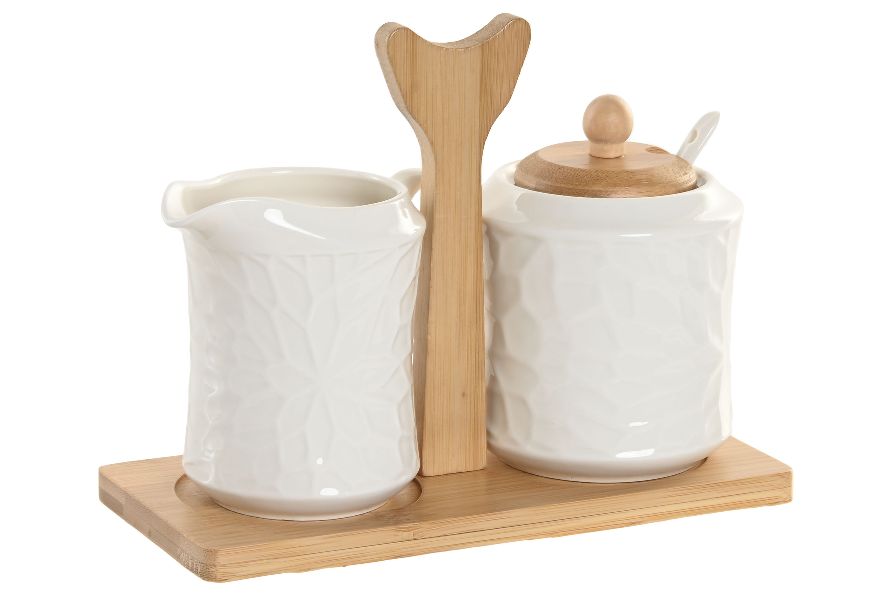 AZUCARERO SET 2 PORCELANA BAMBU 20,5X9,5X17