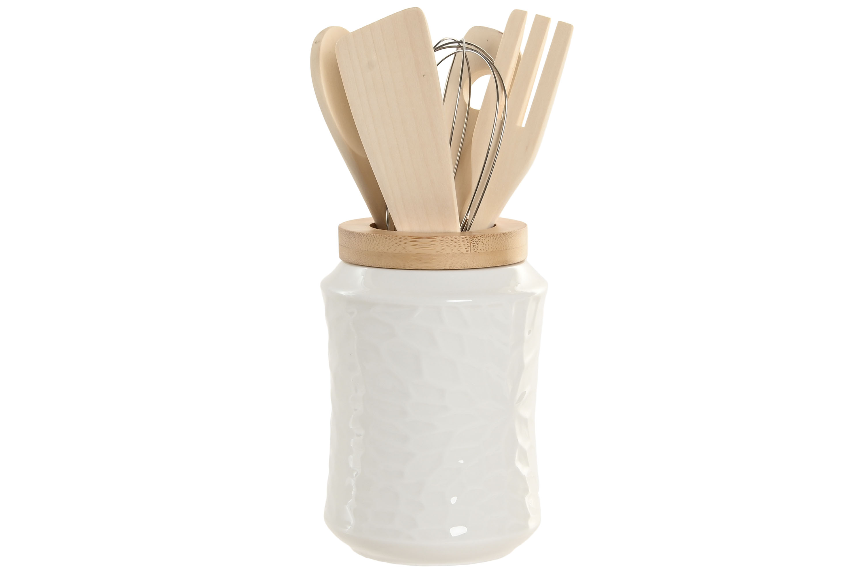 UTENSILIOS SET 6 PORCELANA BAMBU 11X11X25 RELIEVE