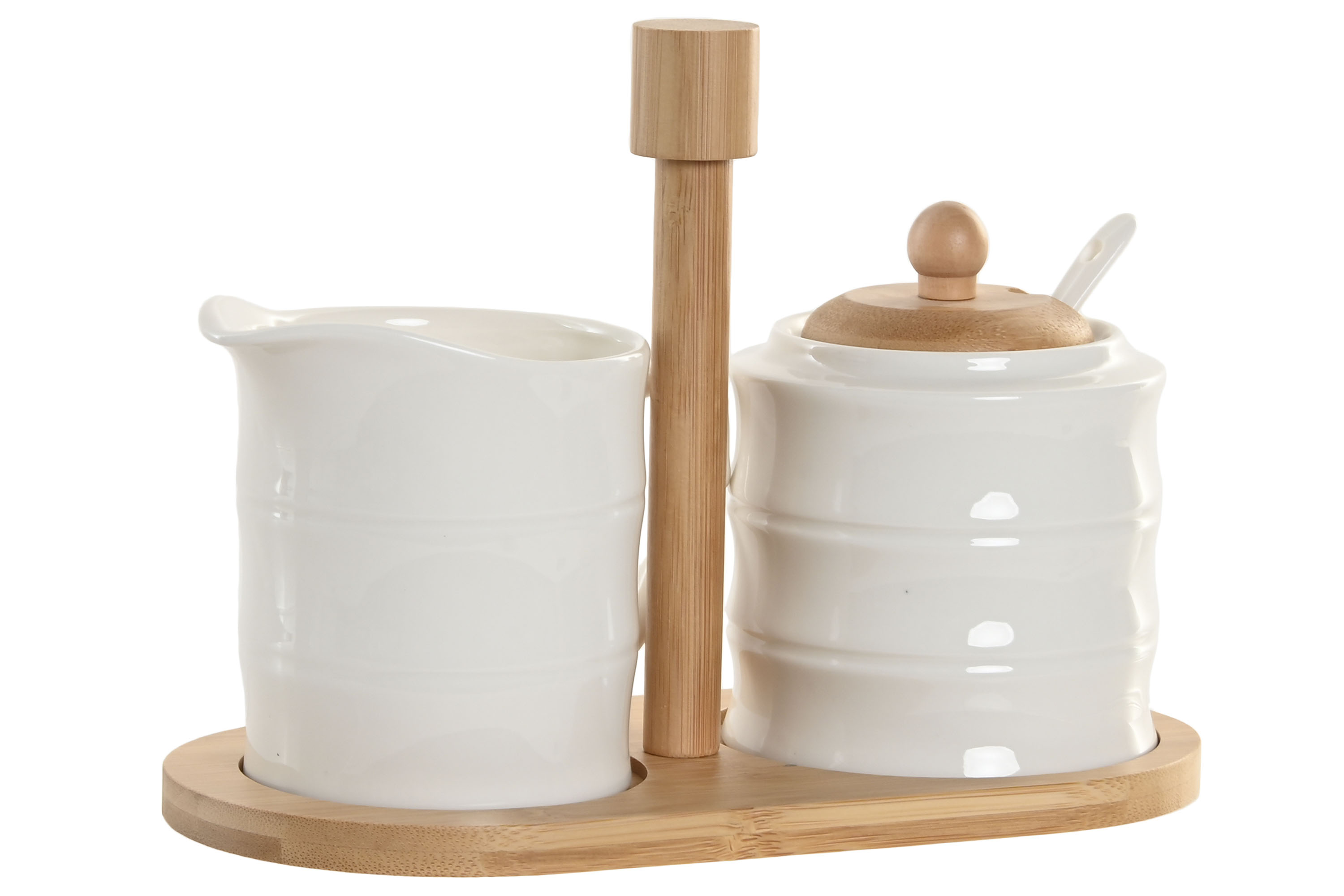 AZUCARERO SET 2 PORCELANA BAMBU 19,5X11X15 BLANCO