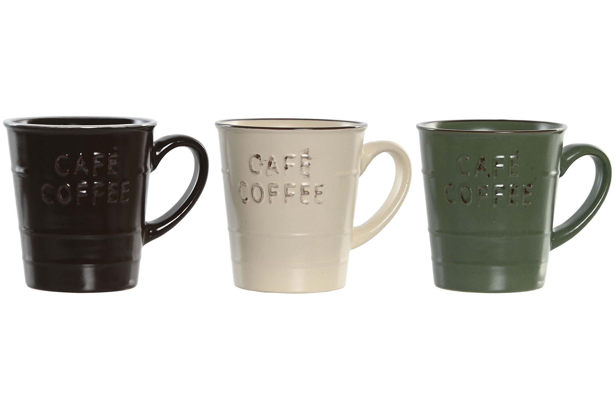 TAZA GRES 10X8X8,2 220ML COFFEE RELIEVE 3 SURT.