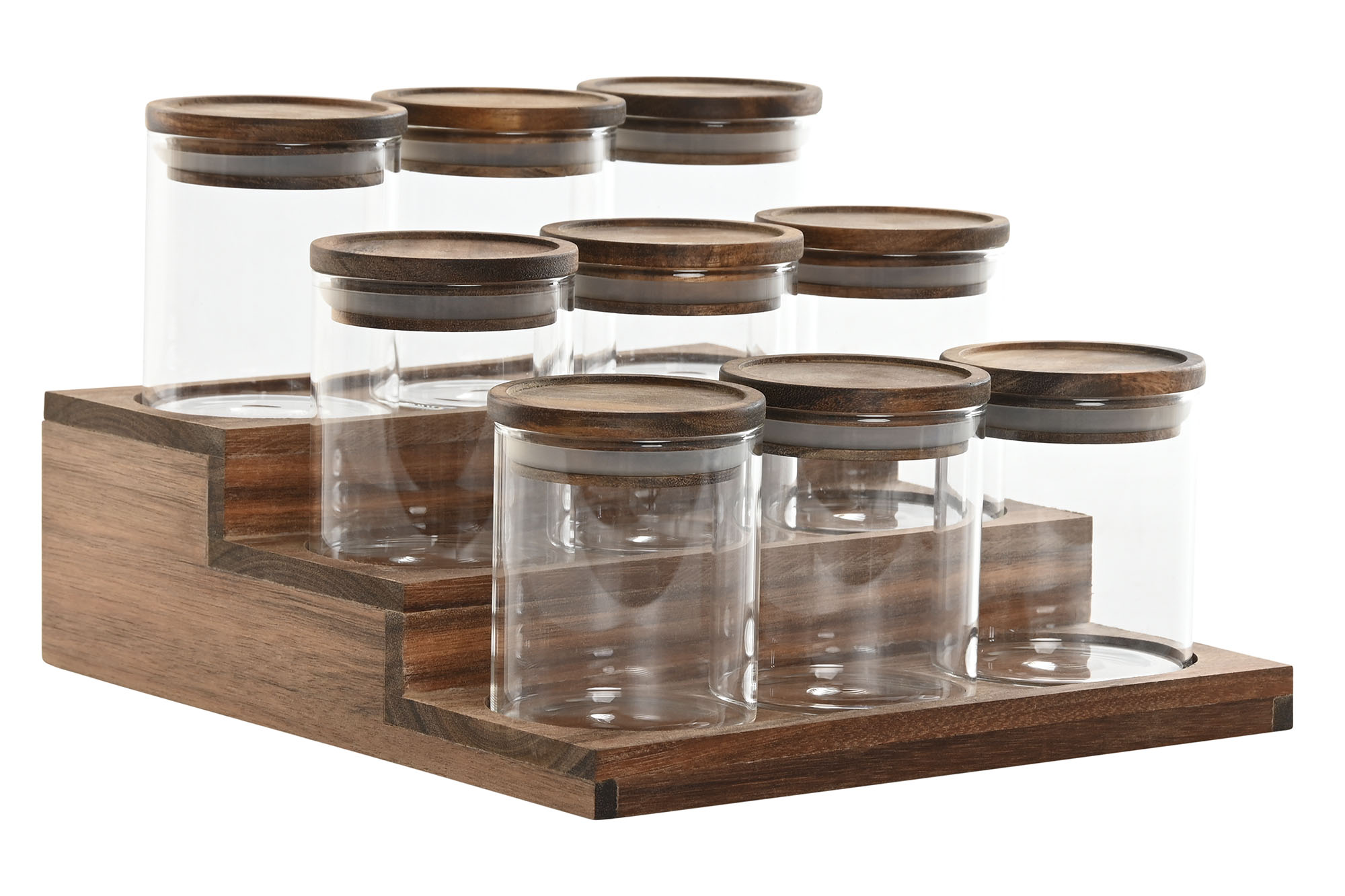 ESPECIERO SET 9 CRISTAL 24X25,6X16 210ML ESTANTE
