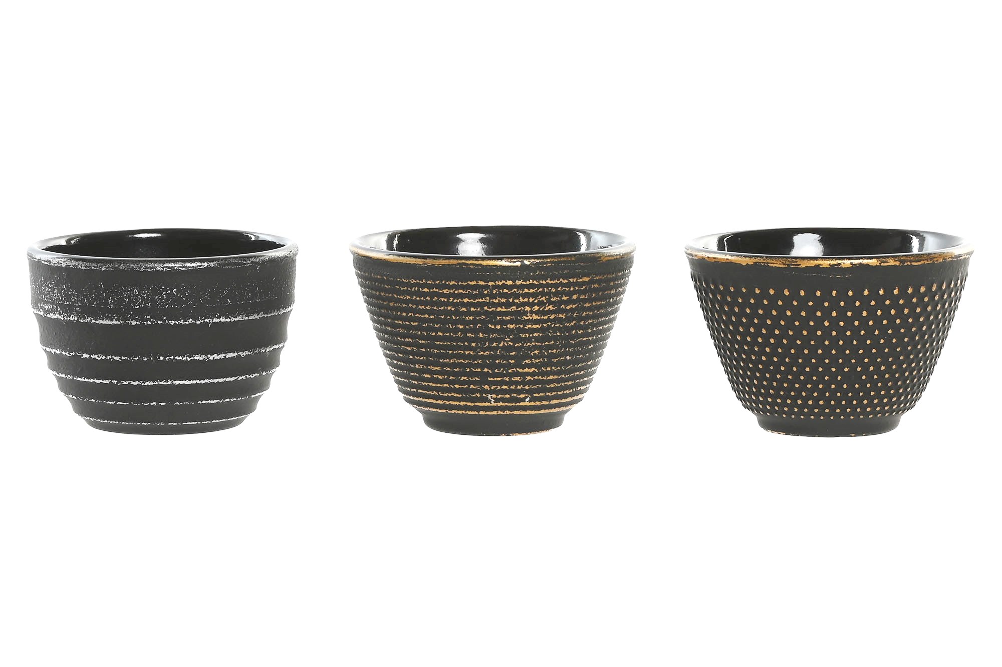 VASO HIERRO COLADO 8X8X5,5 120ML DORADO 3 SURT.