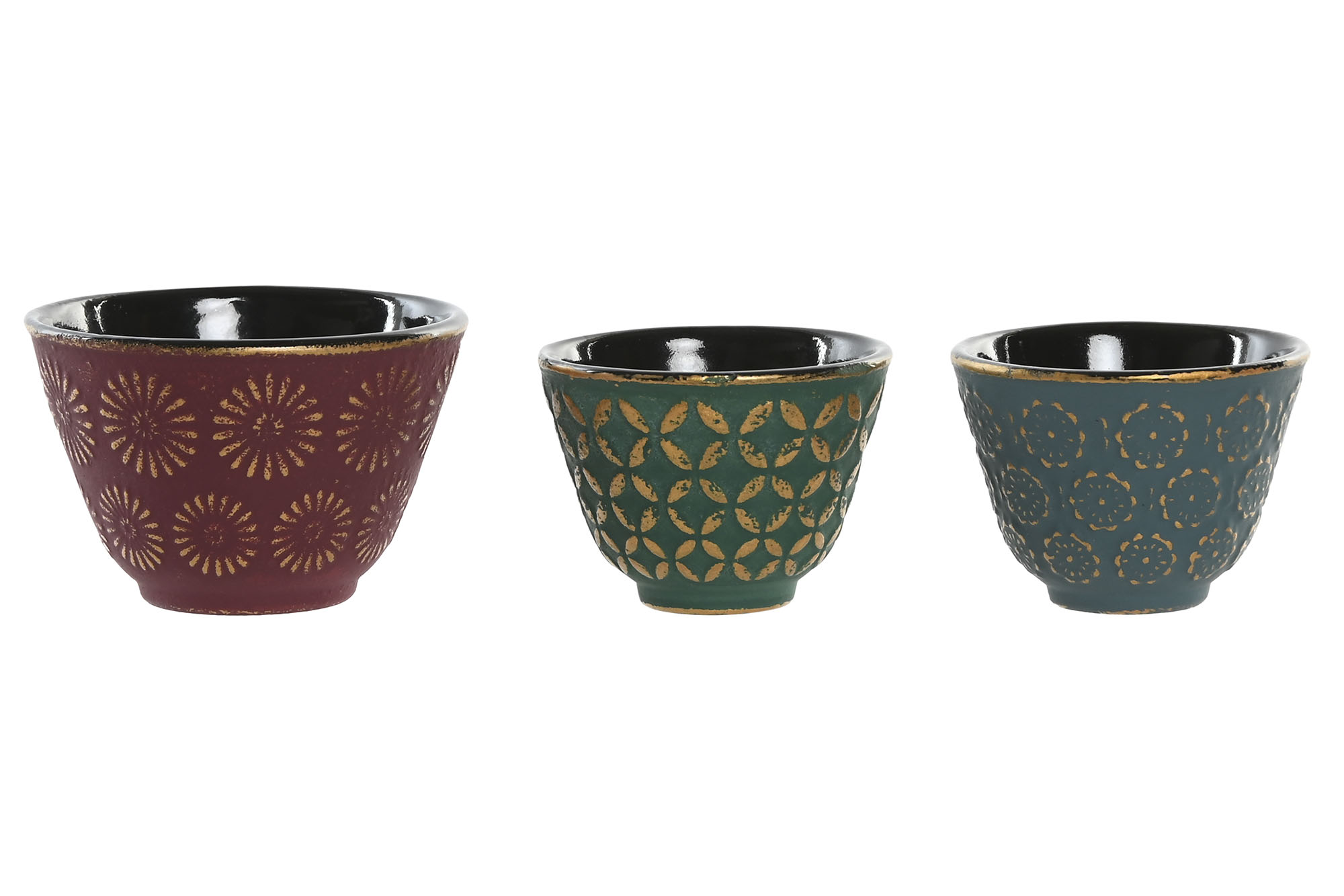 VASO HIERRO COLADO 8X8X5,5 120ML DORADO 3 SURT.