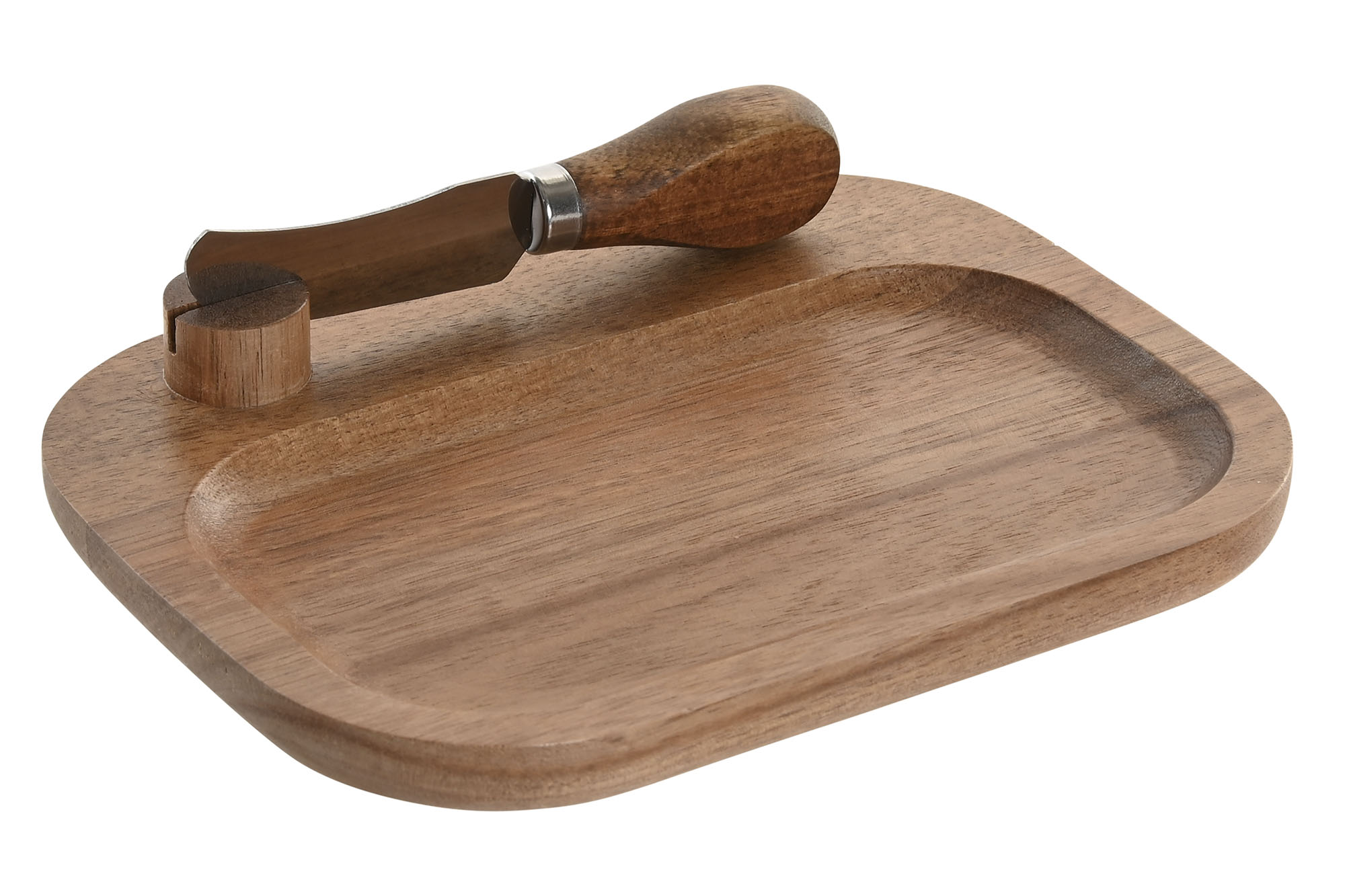 TABLA CORTAR SET 2 ACACIA INOX 19,5X15X3 QUESO