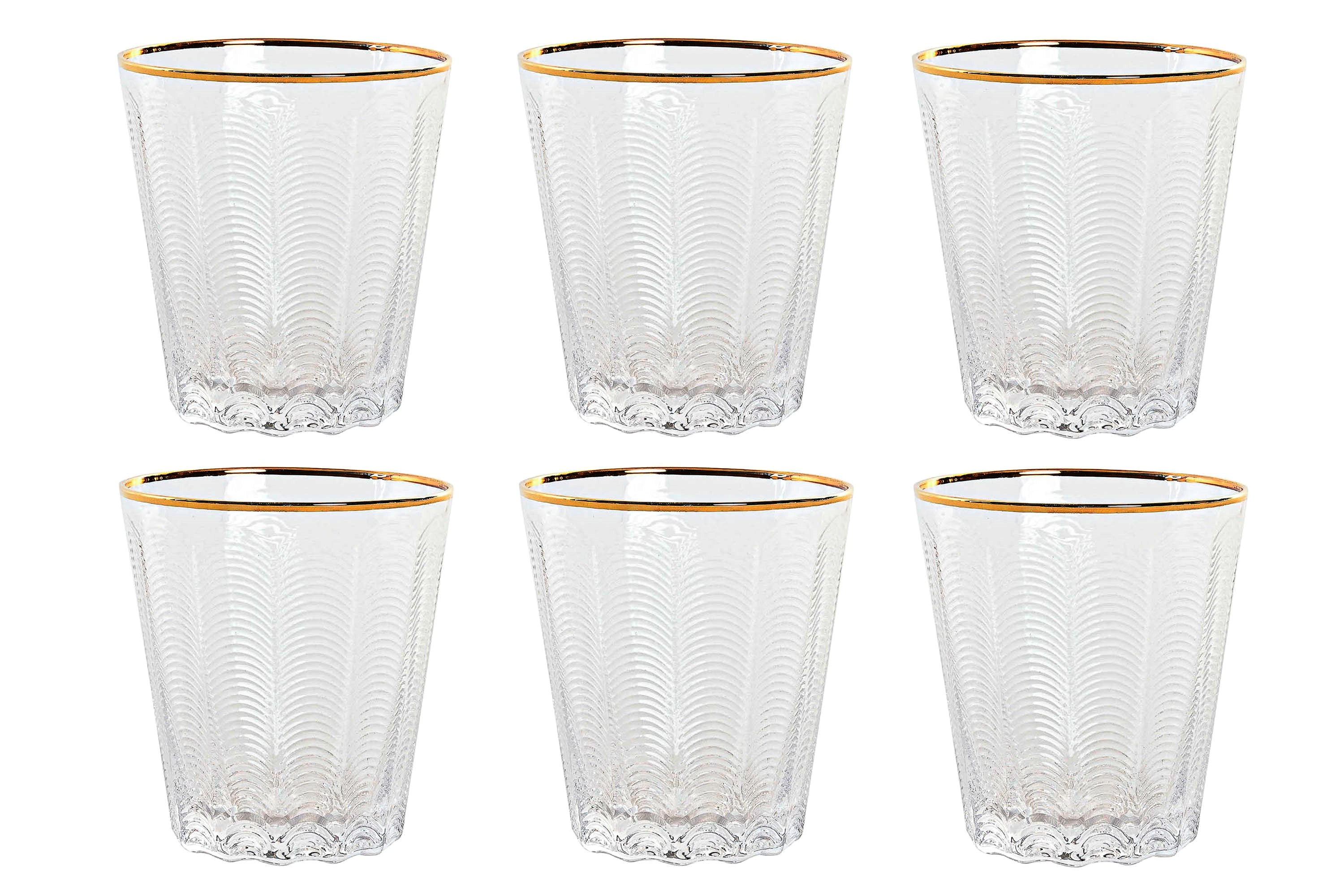 VASO SET 6 CRISTAL 9X9X10,5 350ML RELIEVE