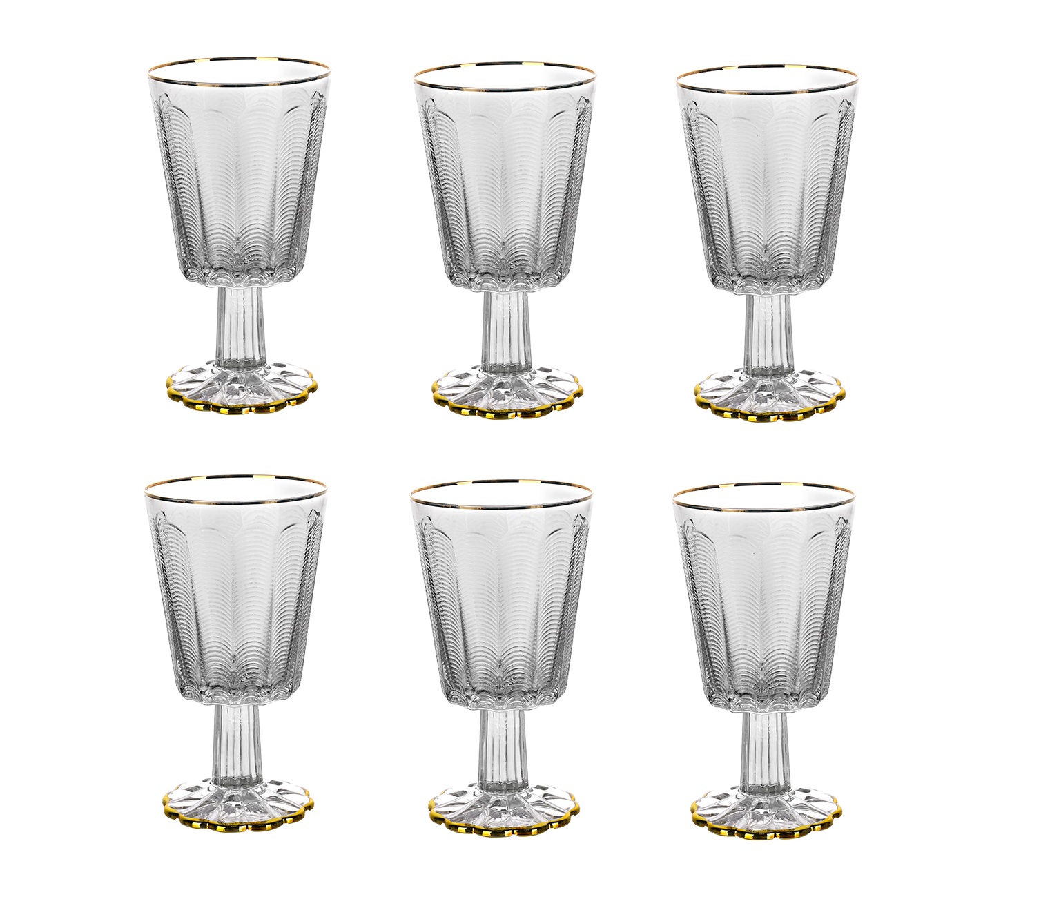 COPA SET 6 CRISTAL 8,6X8,6X14 445ML RELIEVE