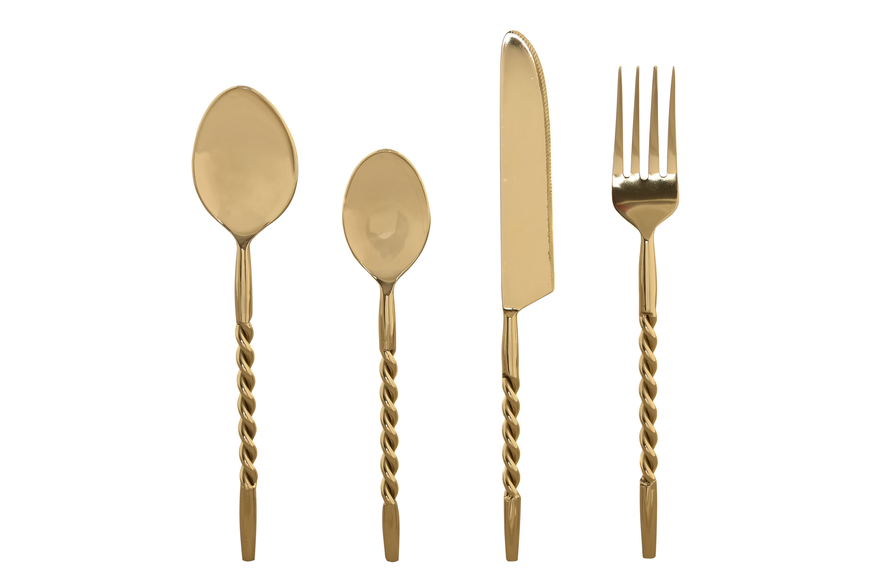 CUBERTERIA SET 16 INOX 4,5X2X21 ESPIRAL DORADO