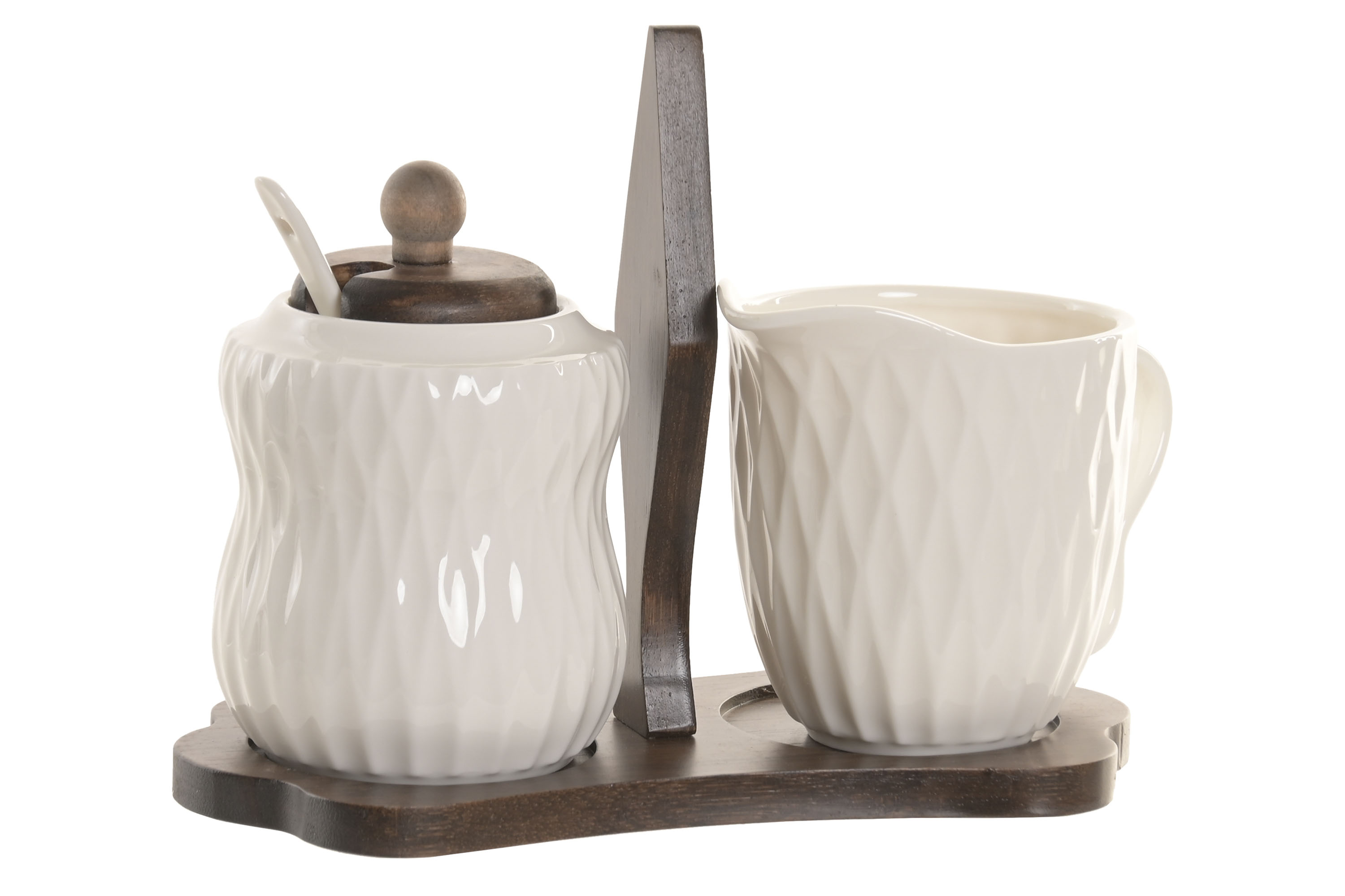 AZUCARERO SET 2 PORCELANA BAMBU 19,5X9X15 RELIEVE