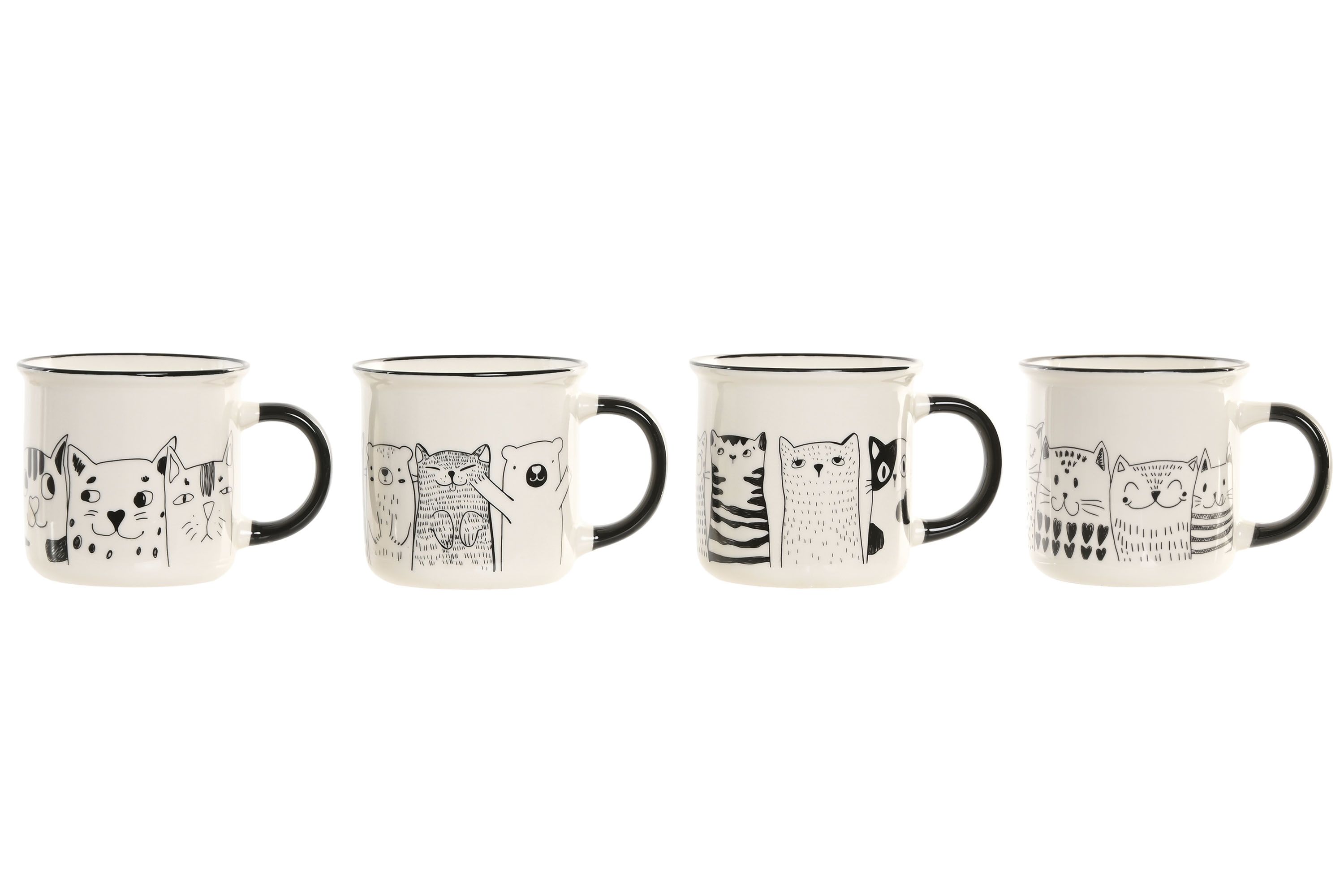MUG PORCELANA 13X9,5X9 340ML ANIMALES 4 SURT.