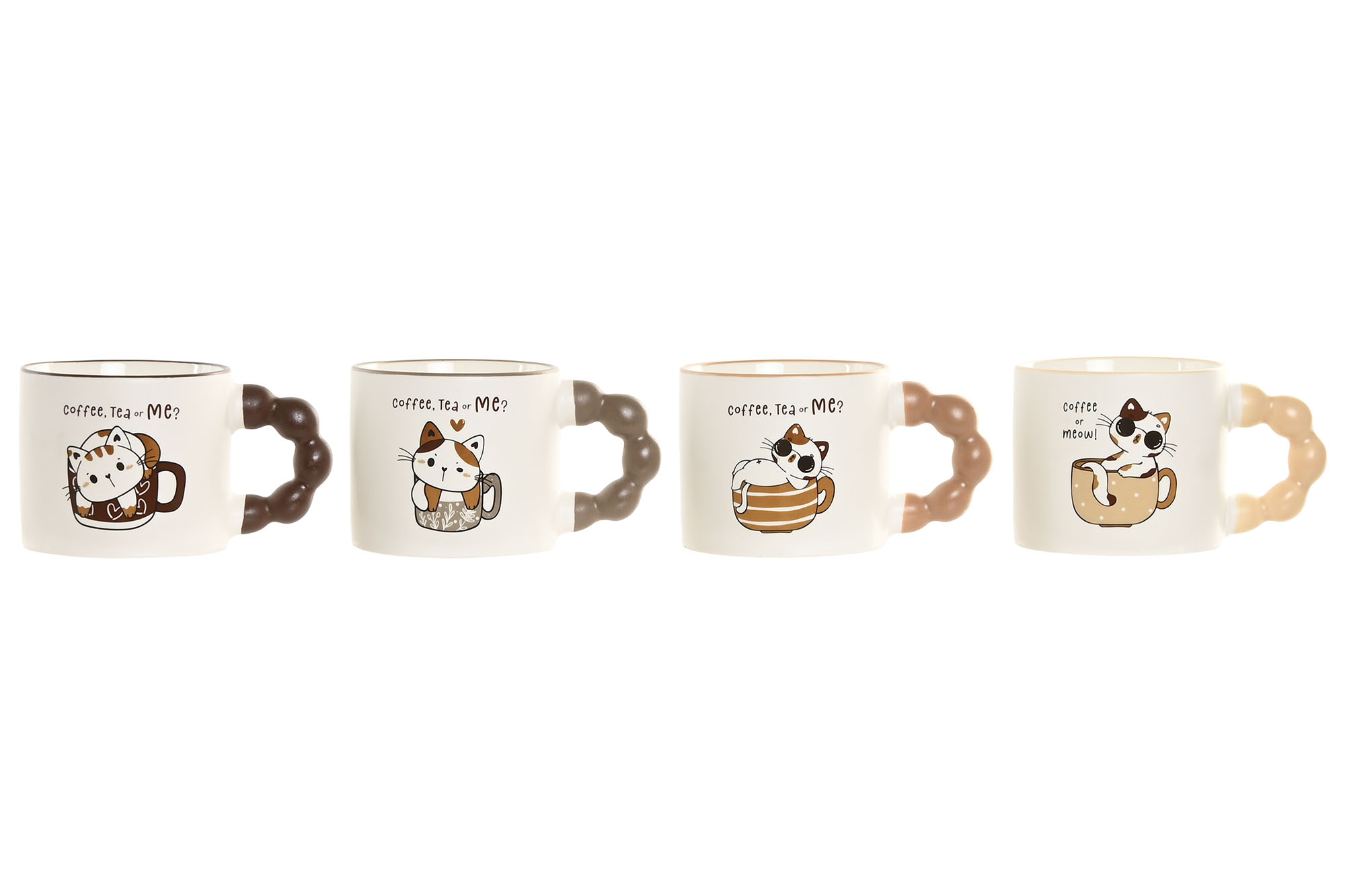 MUG PORCELANA 13,5X9X8 335ML GATOS 4 SURT.