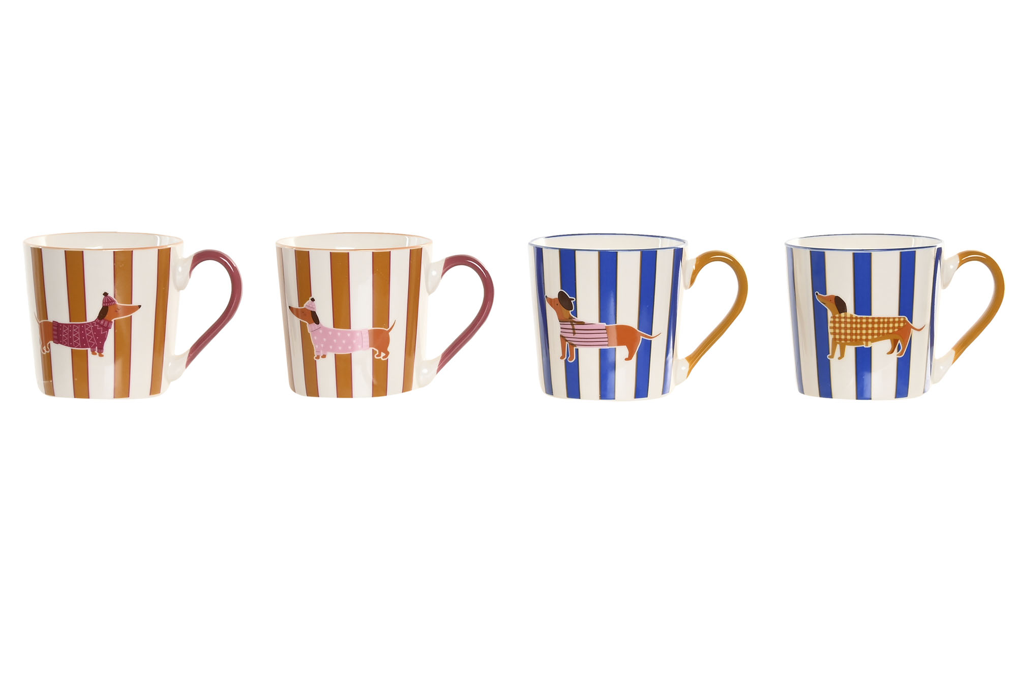 MUG PORCELANA 9,5X8X9 400ML PERRO RAYAS 4 SURT.
