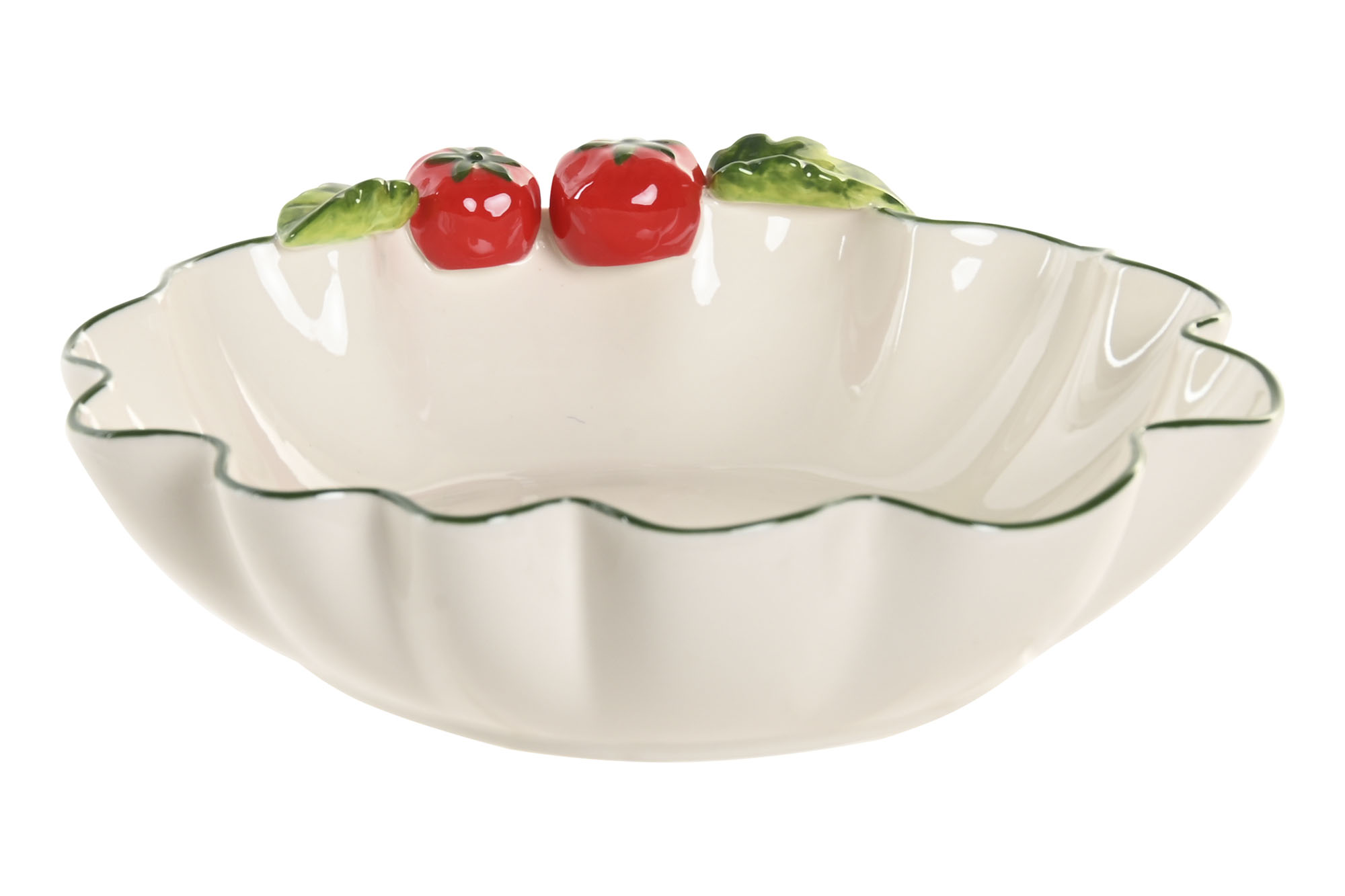 ENSALADERA GRES 25X24X7 TOMATES BLANCO