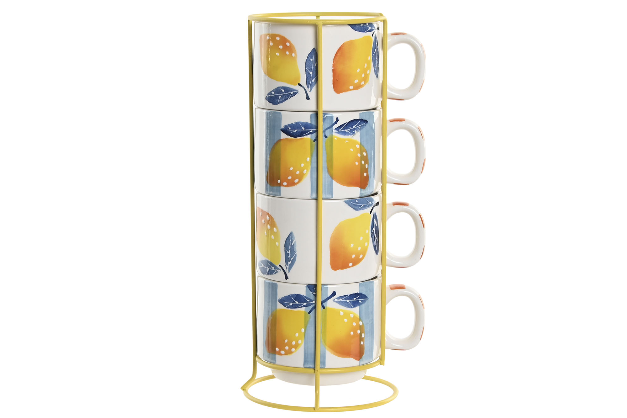 CAFE SET 4 DOLOMITE METAL 15,5X13X30 260 ML LIMON