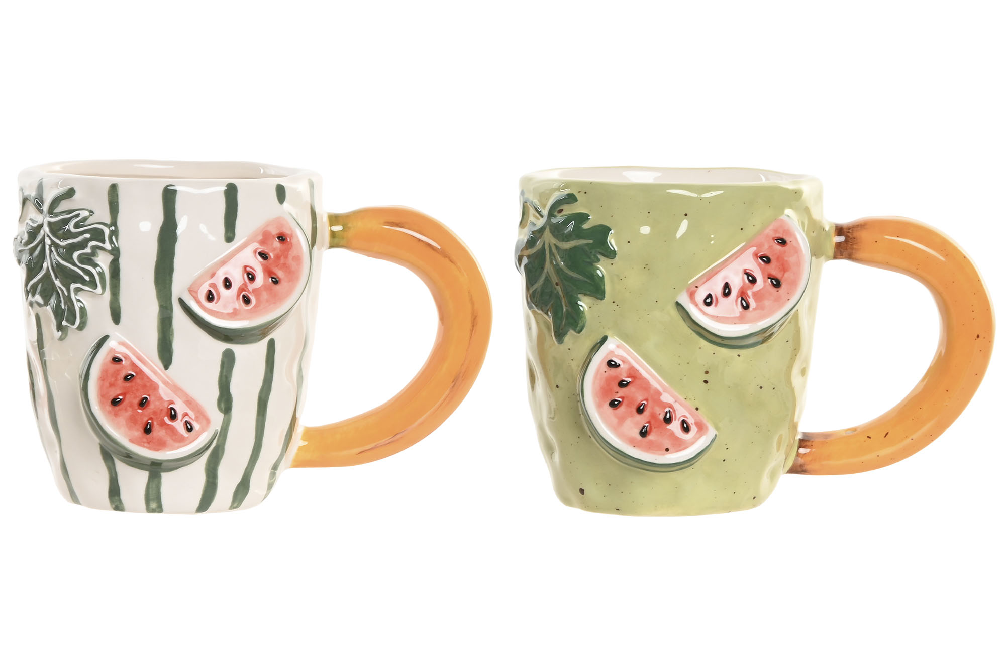 MUG GRES 15X9,5X10,3 400ML SANDIA RELIEVE 2 SURT.