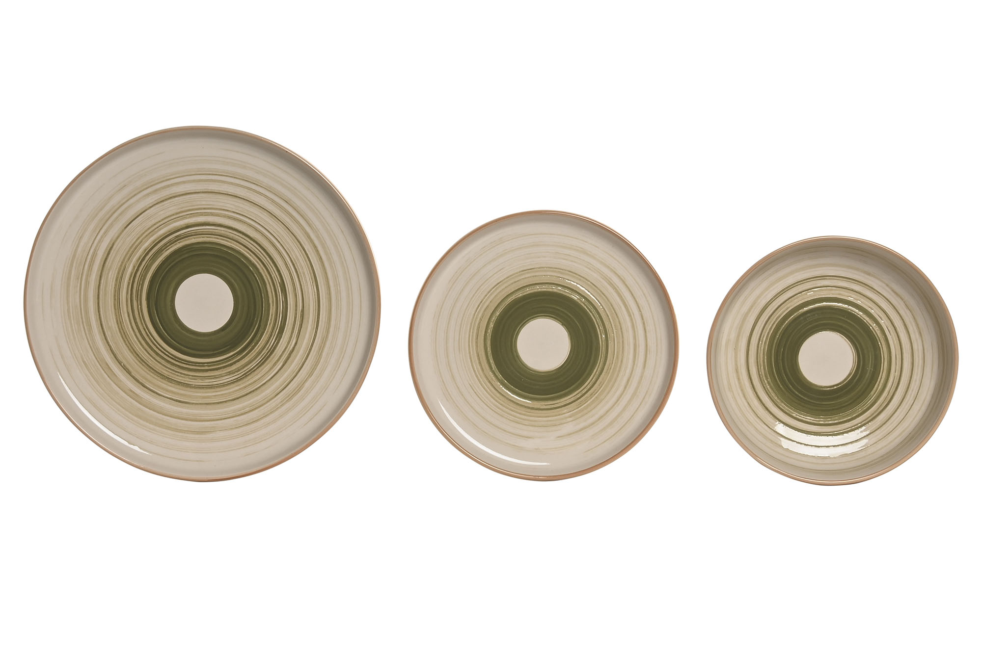 VAJILLA SET 18 GRES 27X27X2,8 RELIEVE VERDE