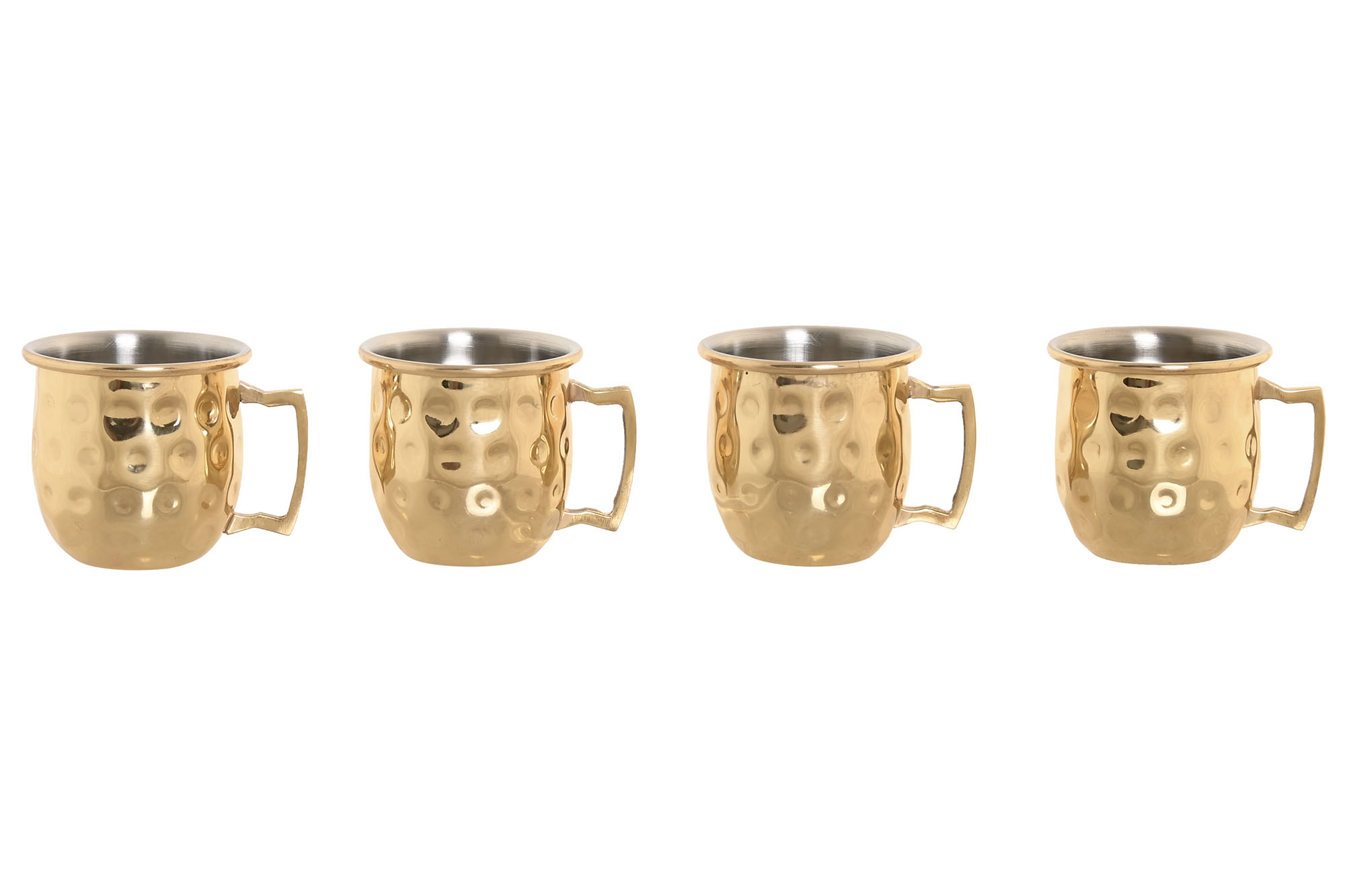 MUG SET 4 INOX 15X6X5 60ML CHUPITO DORADO