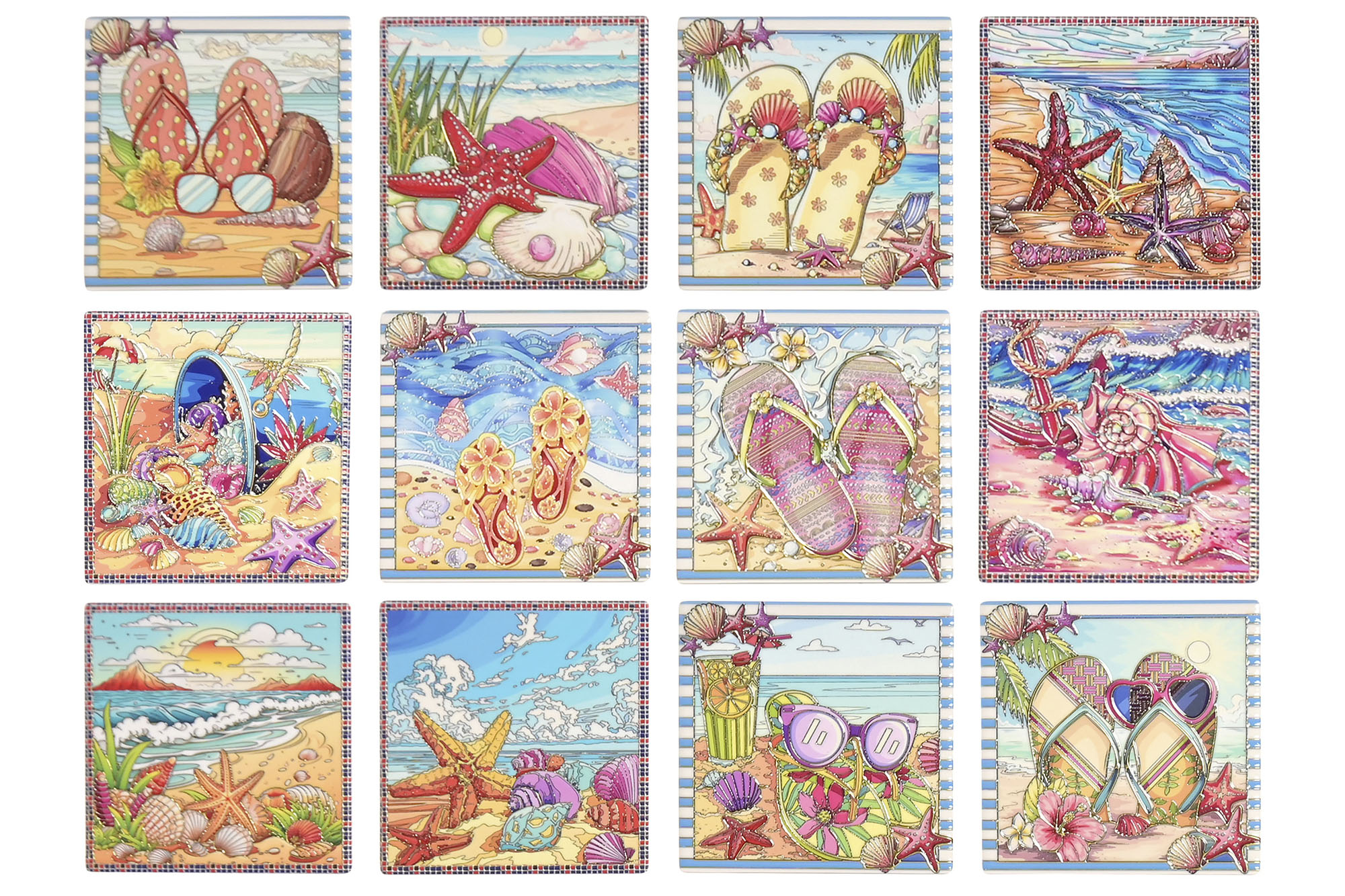 POSAVASOS DOLOMITE 10,8X10,8X0,7 PLAYA 12 SURT.