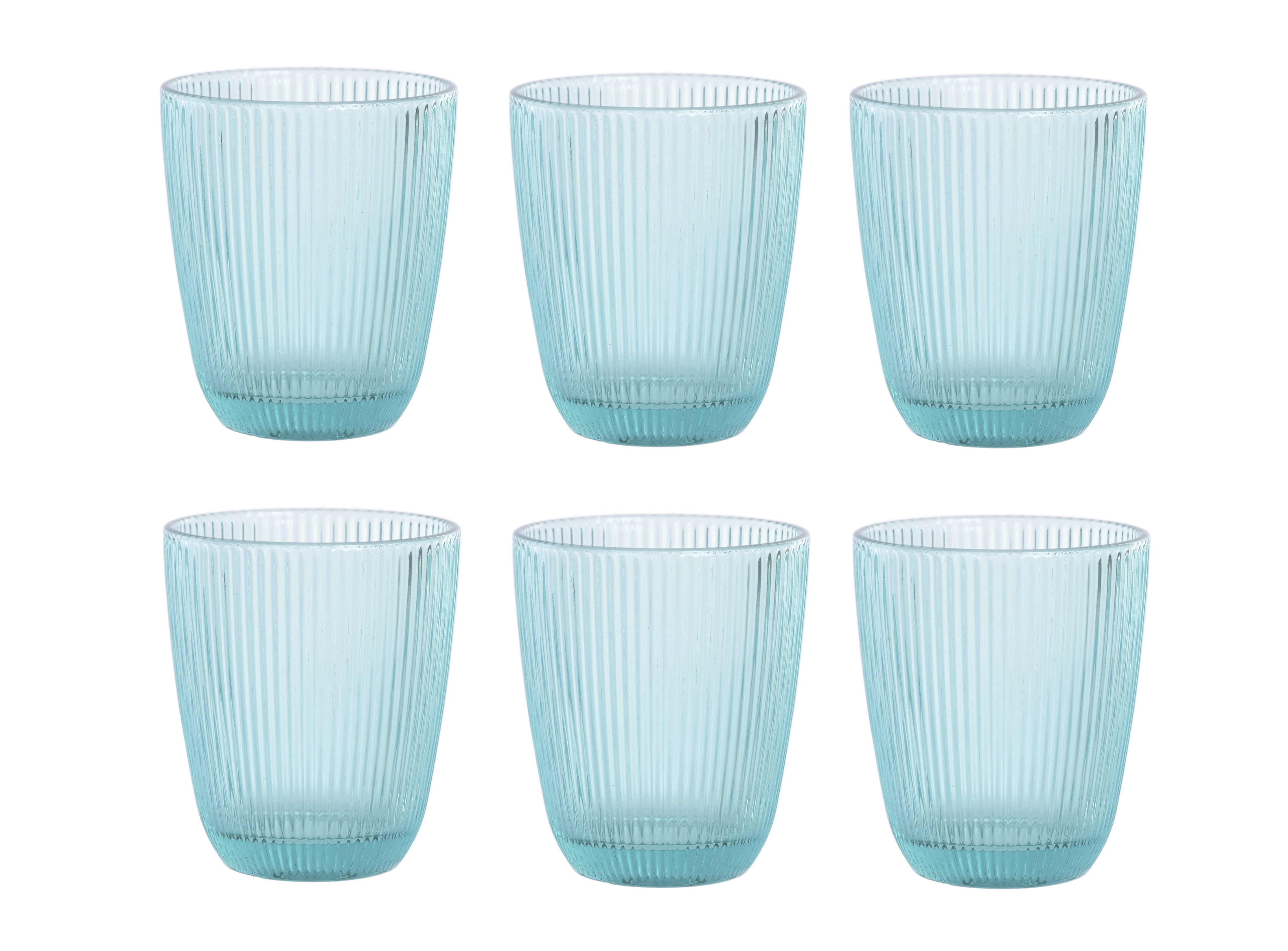 VASO SET 6 CRISTAL 8,4X8,4X10 295ML RAYADO