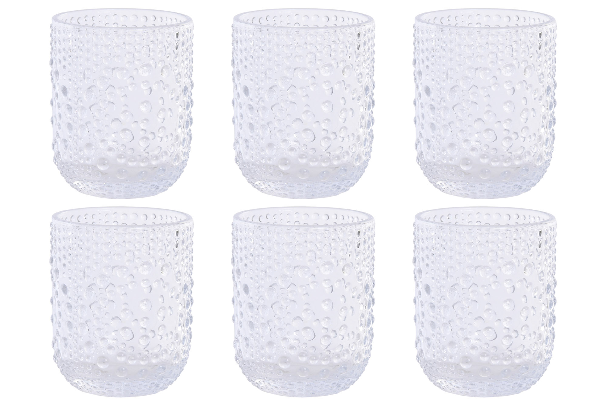 VASO SET 6 CRISTAL 7,4X7,4X9,3 270ML RELIEVE