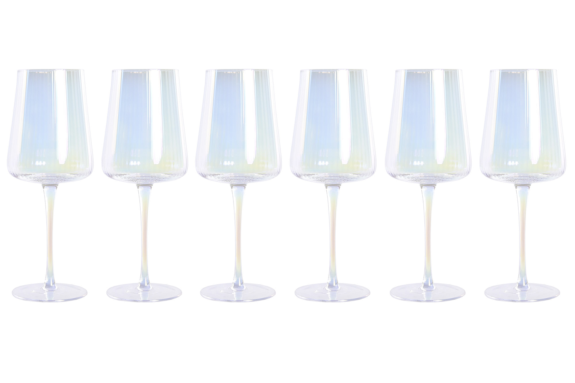 COPA SET 6 CRISTAL 7,7X7,7X24 530ML IRIDISCENTE