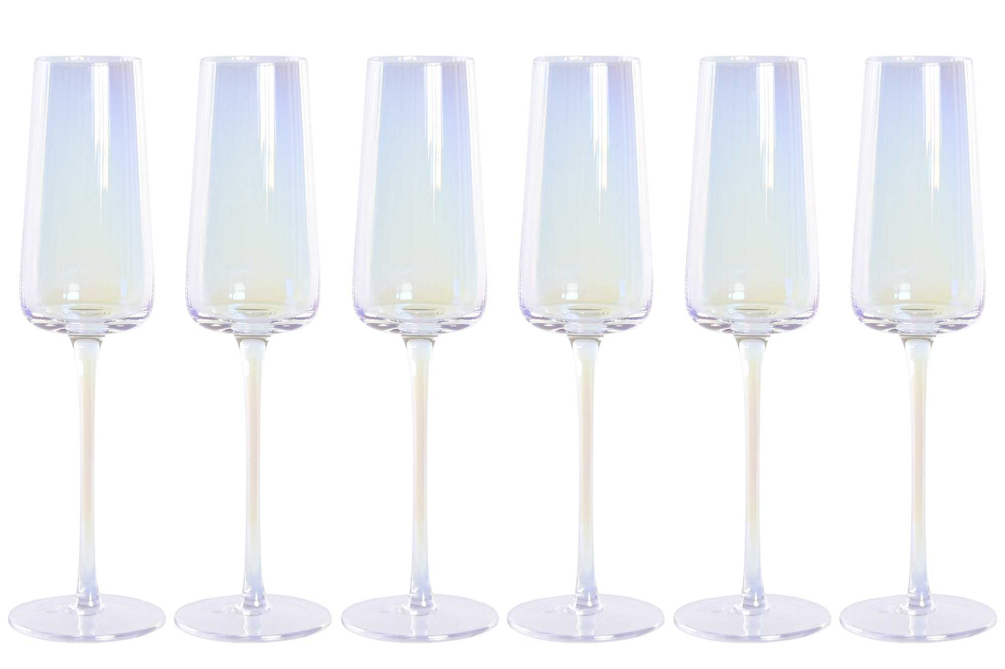 COPA SET 6 CRISTAL 7X7X25,5 245ML IRIDISCENTE