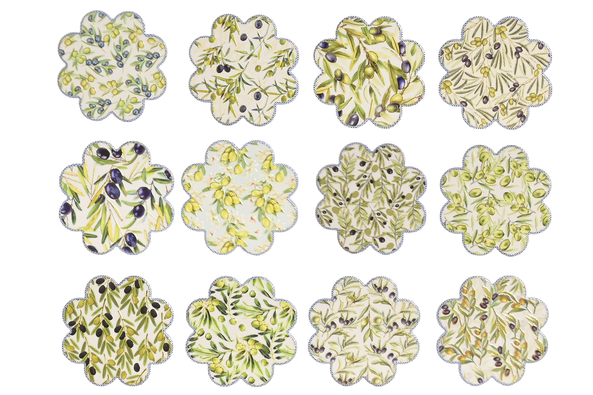 POSAVASOS DOLOMITE CORCHO 11X11X0,7 OLIVO 12 SURT.